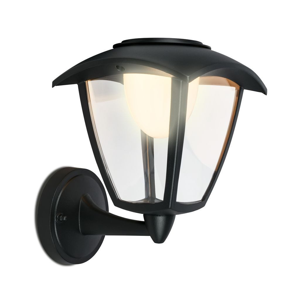 Briloner Leuchten Wandleuchte 3929015, LED fest integriert, 2700K - Extra-Warmweiß, LED Wandleuchte ohne Stromanschluss 23x19,5x16,5 cm Schwarz Hauswand