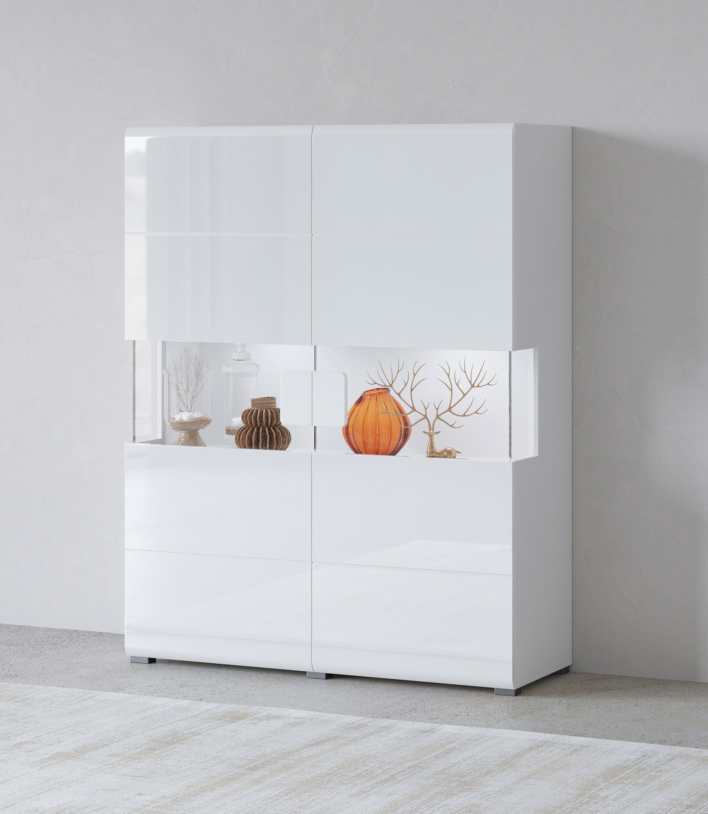 INOSIGN Highboard Toledo,Breite 121,5 cm, trendige Hochkommode mit 2 Türen, günstig online kaufen