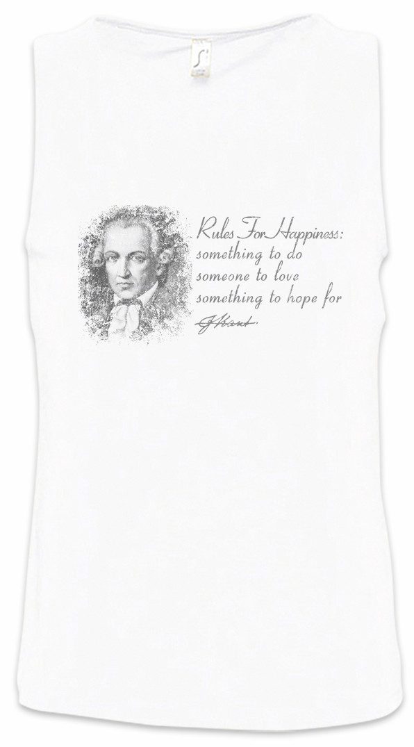 Urban Backwoods Tanktop Kant Rules For Happiness Ärmelloses T-Shirt Emmanuel Immanuel Quote Philosoph Zitat Die