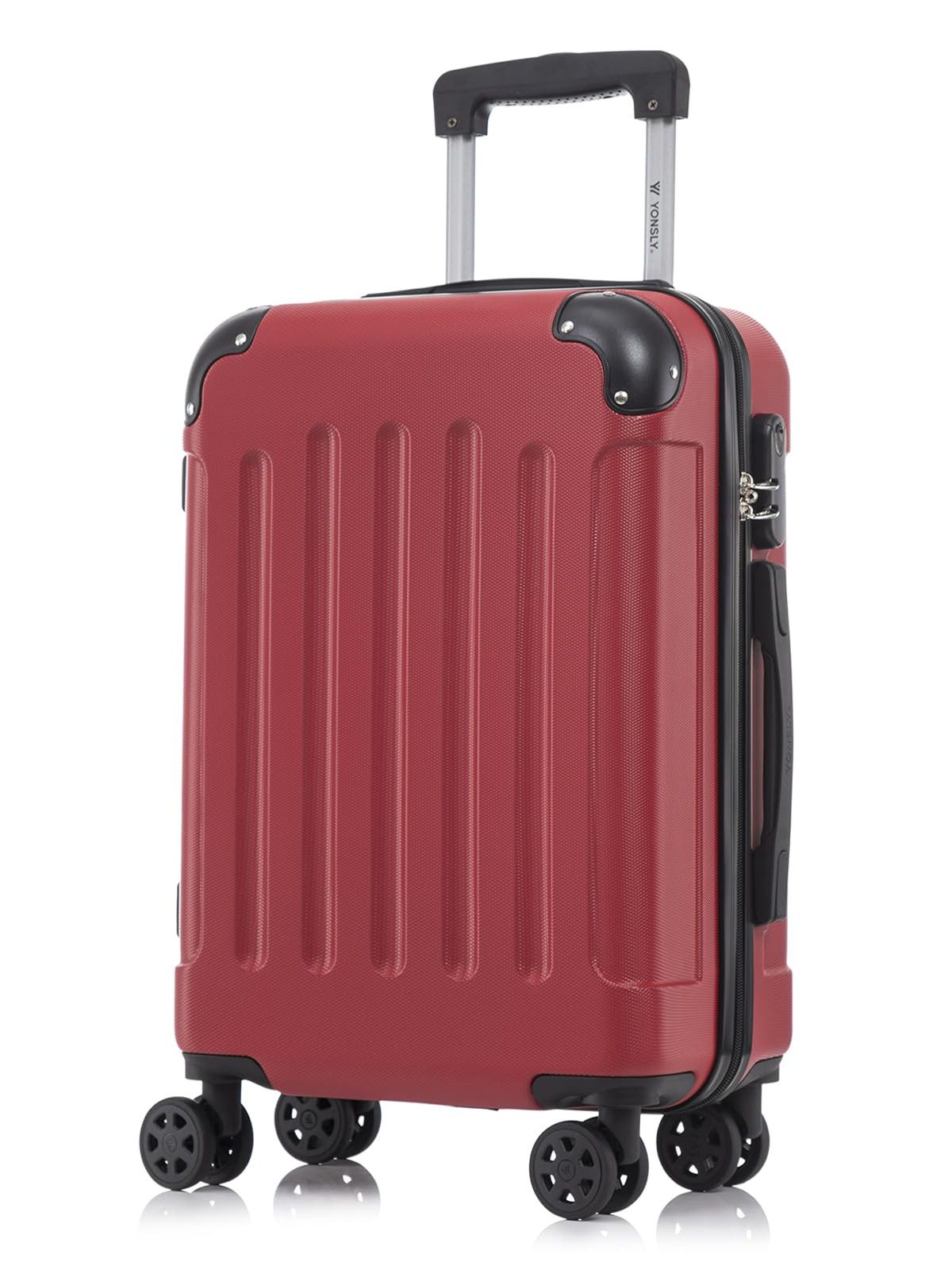 yonsly Hartschalen-Trolley Hartschalen-Koffer Trolley 360° Rollen, robuster Reisekoffer, 4 Rollen, mit Zahlenschloss, für Business und Urlaub 46/55/66/76 cm