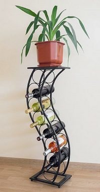 DanDiBo Weinregal Weinregal aus Metall Schwarz Blumensäule Flaschenständer Elegance 80 cm Flaschenhalter Blumenständer