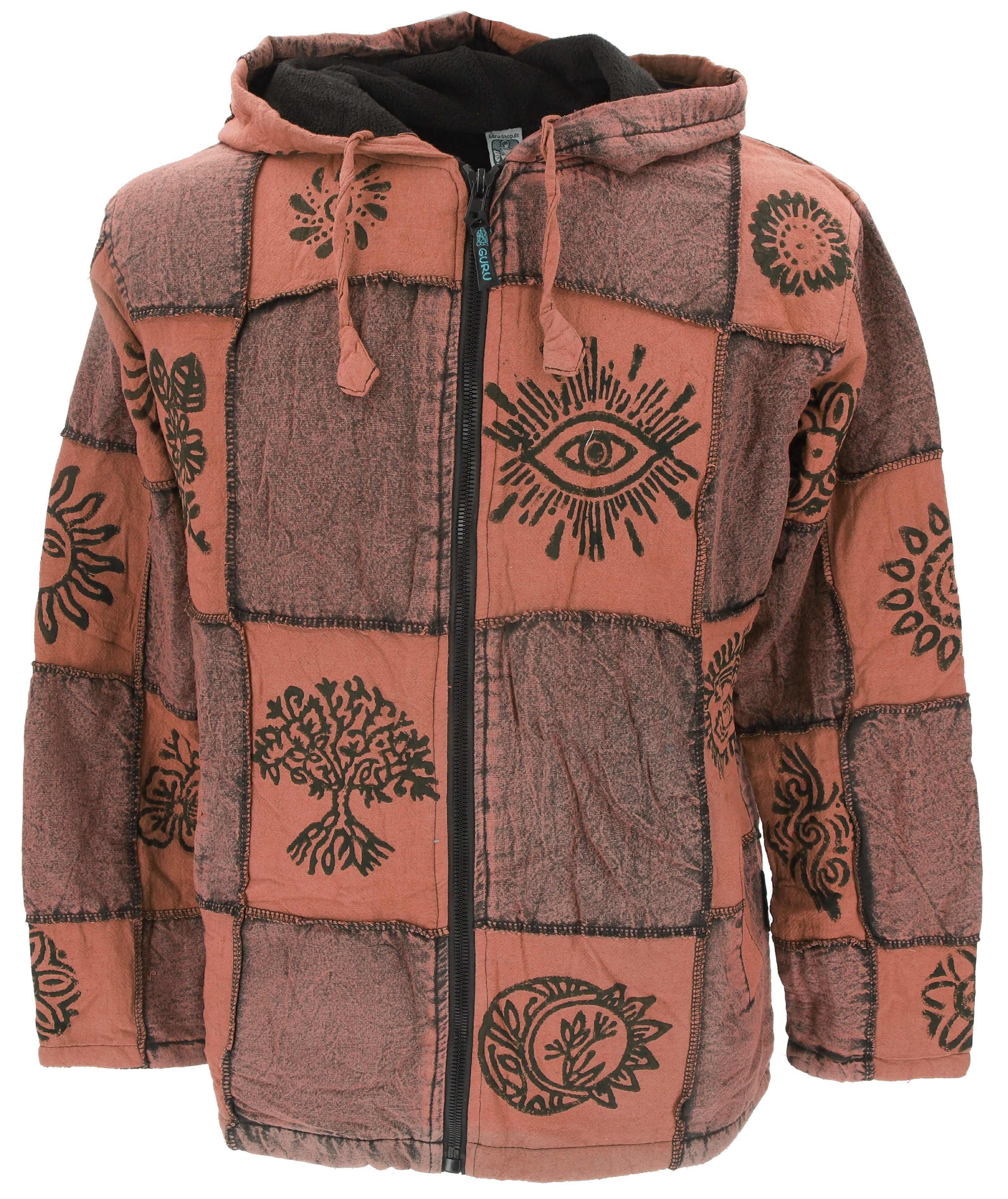 Guru-Shop Strickjacke Goa Jacke, Patchwork Sweatshirt günstig online kaufen