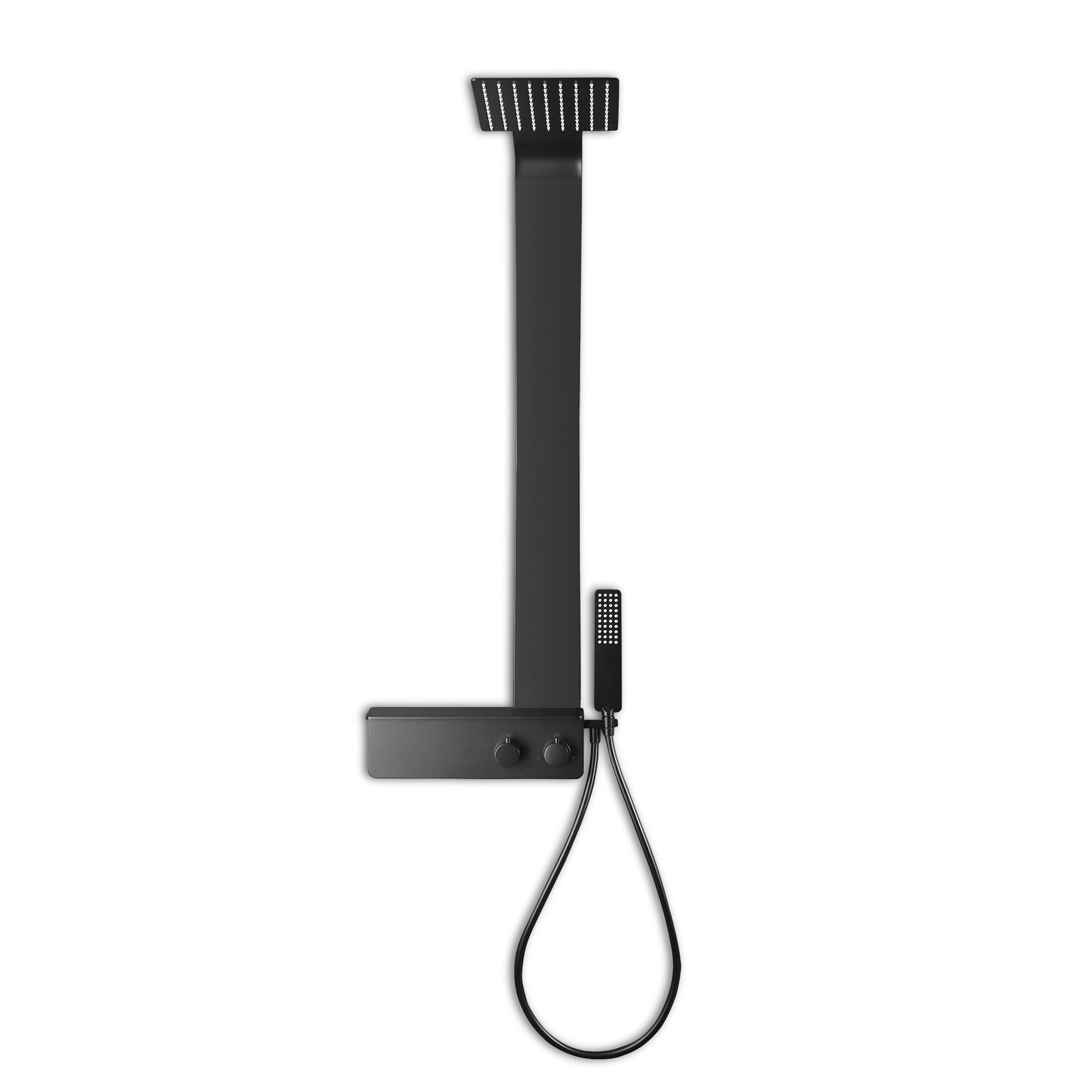 Bernstein Duschsystem NT038 Pro, mit Thermostat aus Edelstahl - Schwarz Matt