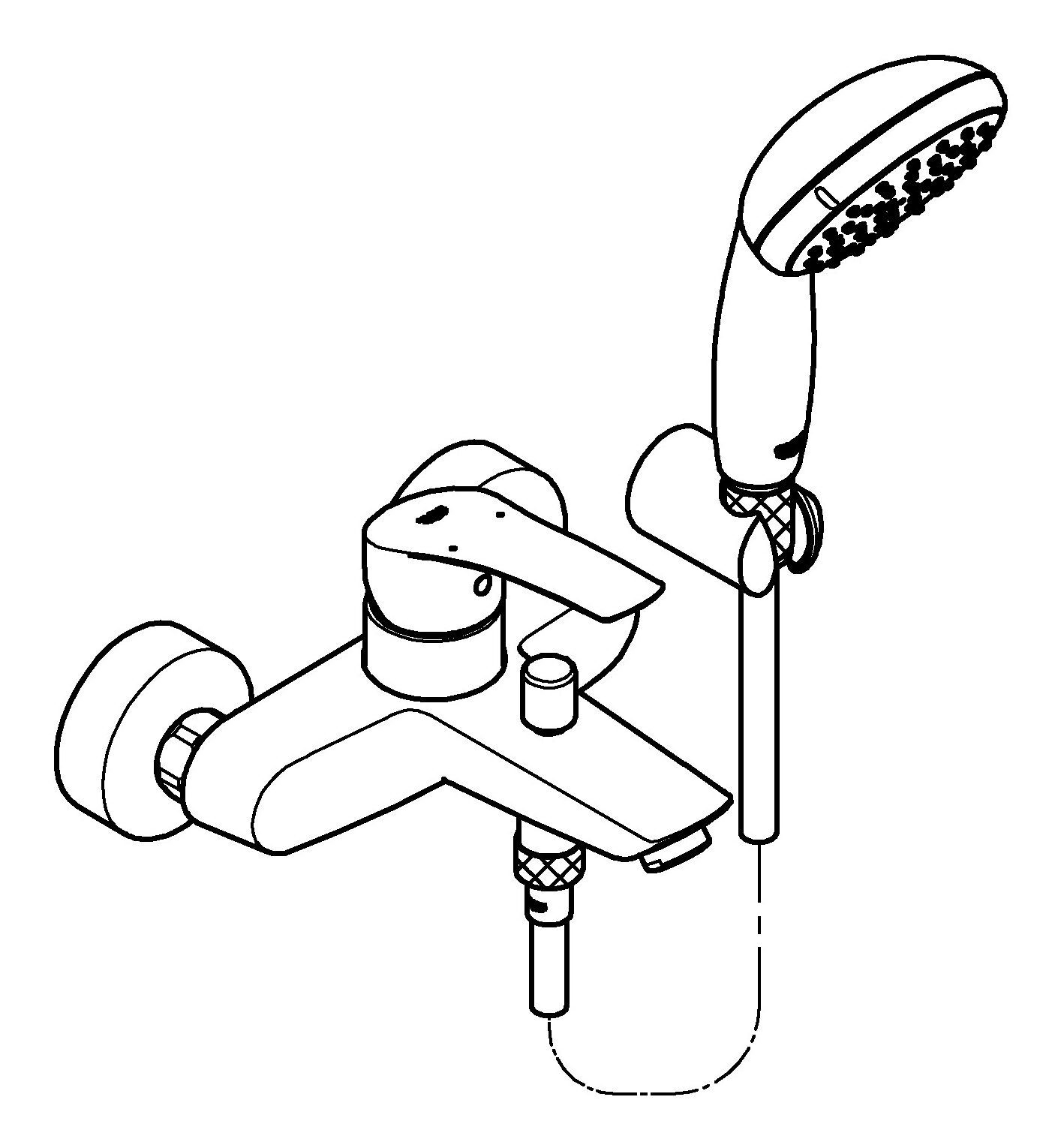 Grohe Wannenarmatur Eurosmart Einhand-Wannenbatterie mit Brausegarnitur günstig online kaufen