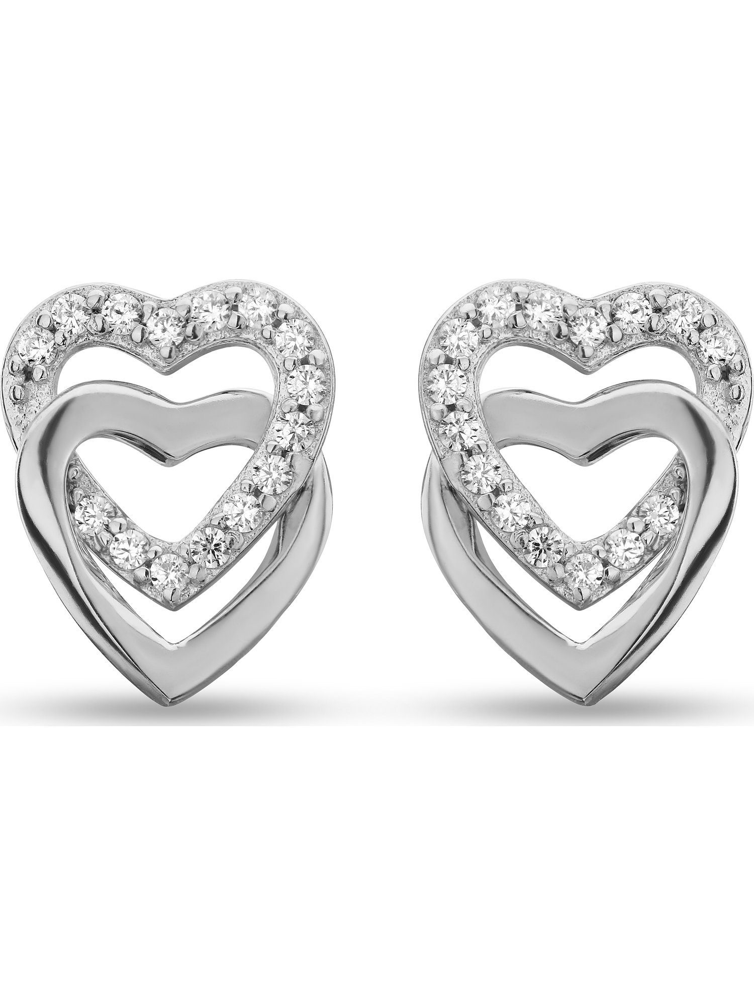 JETTE Paar Ohrstecker JETTE Damen-Ohrstecker 925er Silber 30 Zirkonia, SWING HEART