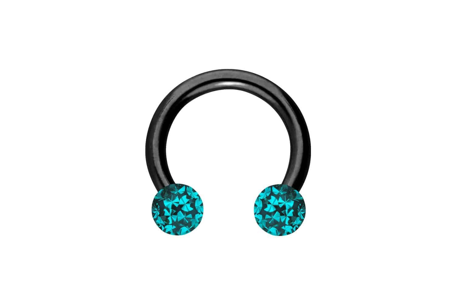 Farbe: Schwarz + Kristall: Zirkonblau