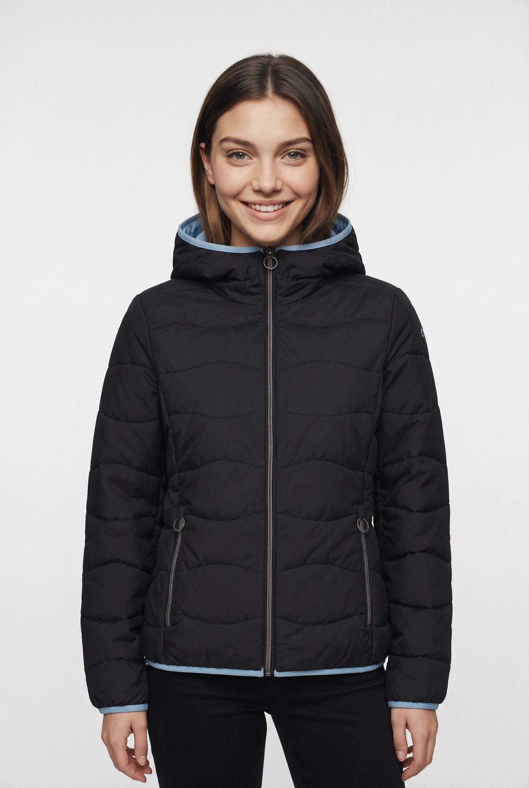 CMP Steppjacke WOMAN JACKET FIX HOOD mit Kapuze, sportlicher Stil, aus Polyester