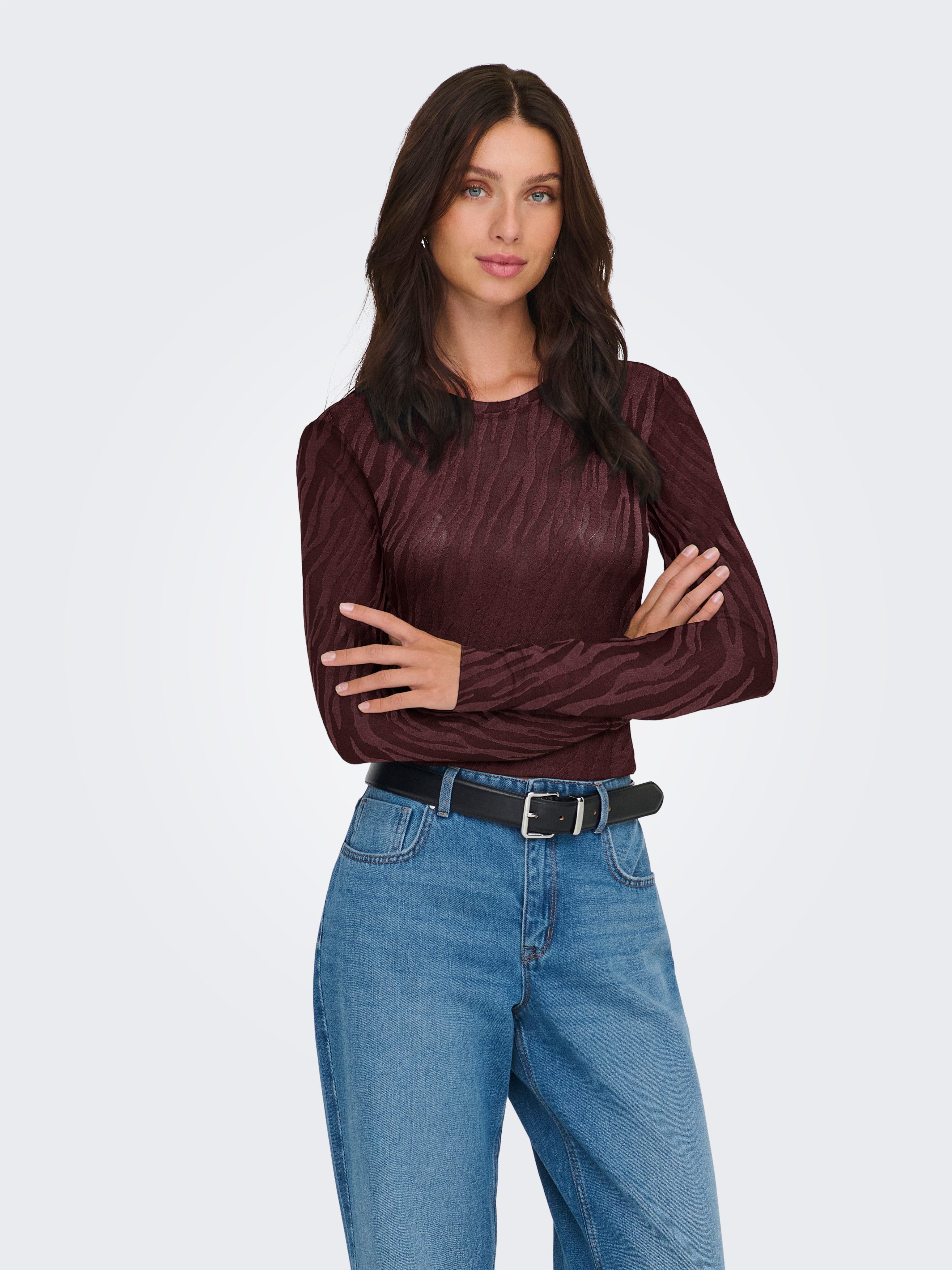 ONLY Langarmshirt ONLZELE L/S ROUNDNECK TOP JRS