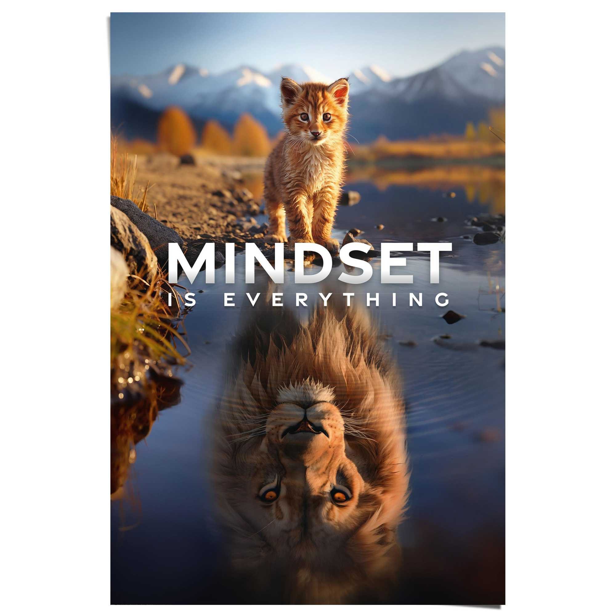 Reinders! Poster Mindset is Everything, Hobbyraum - Mehrfarbig - 150 gr. Papier - Tiere - 61x91,5 cm
