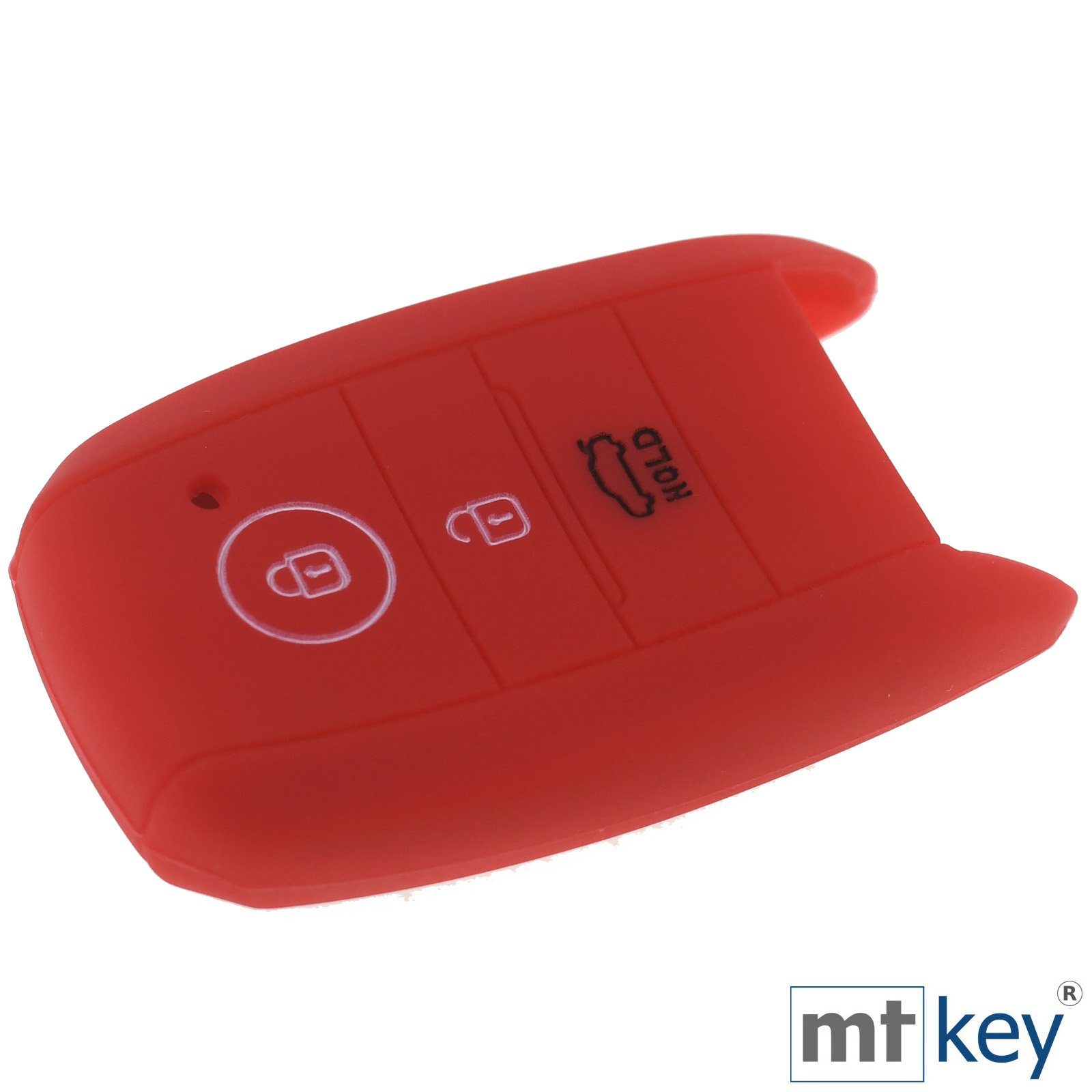 Rot, Silikon mt-key Softcase Picantio Sportage Stonic 3 Tasten Schutzhülle KEYLESS Ceed KIA Schlüsseltasche für Autoschlüssel Soul Rio