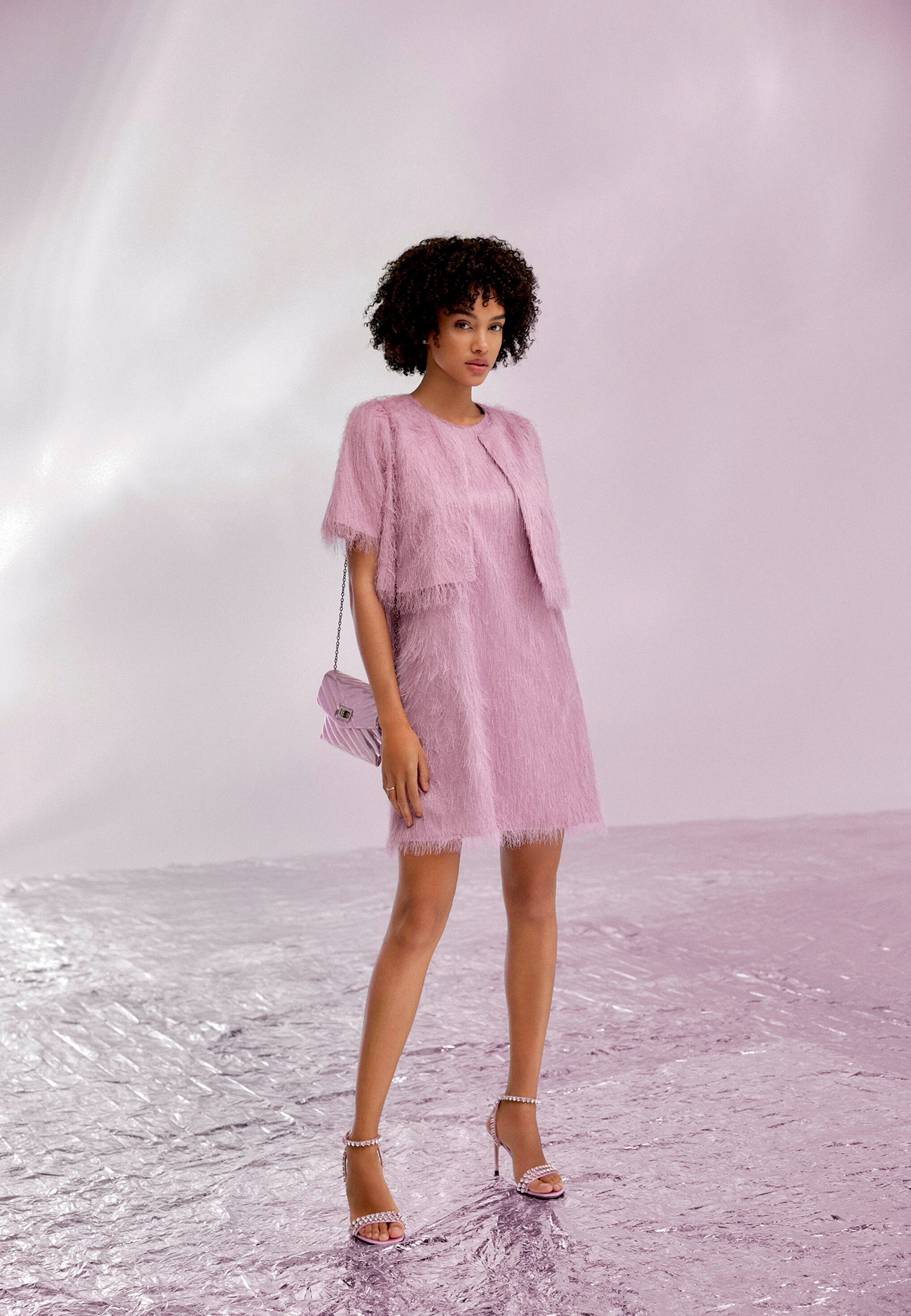 Vera Mont Abendkleid Damen mit Fransen Material