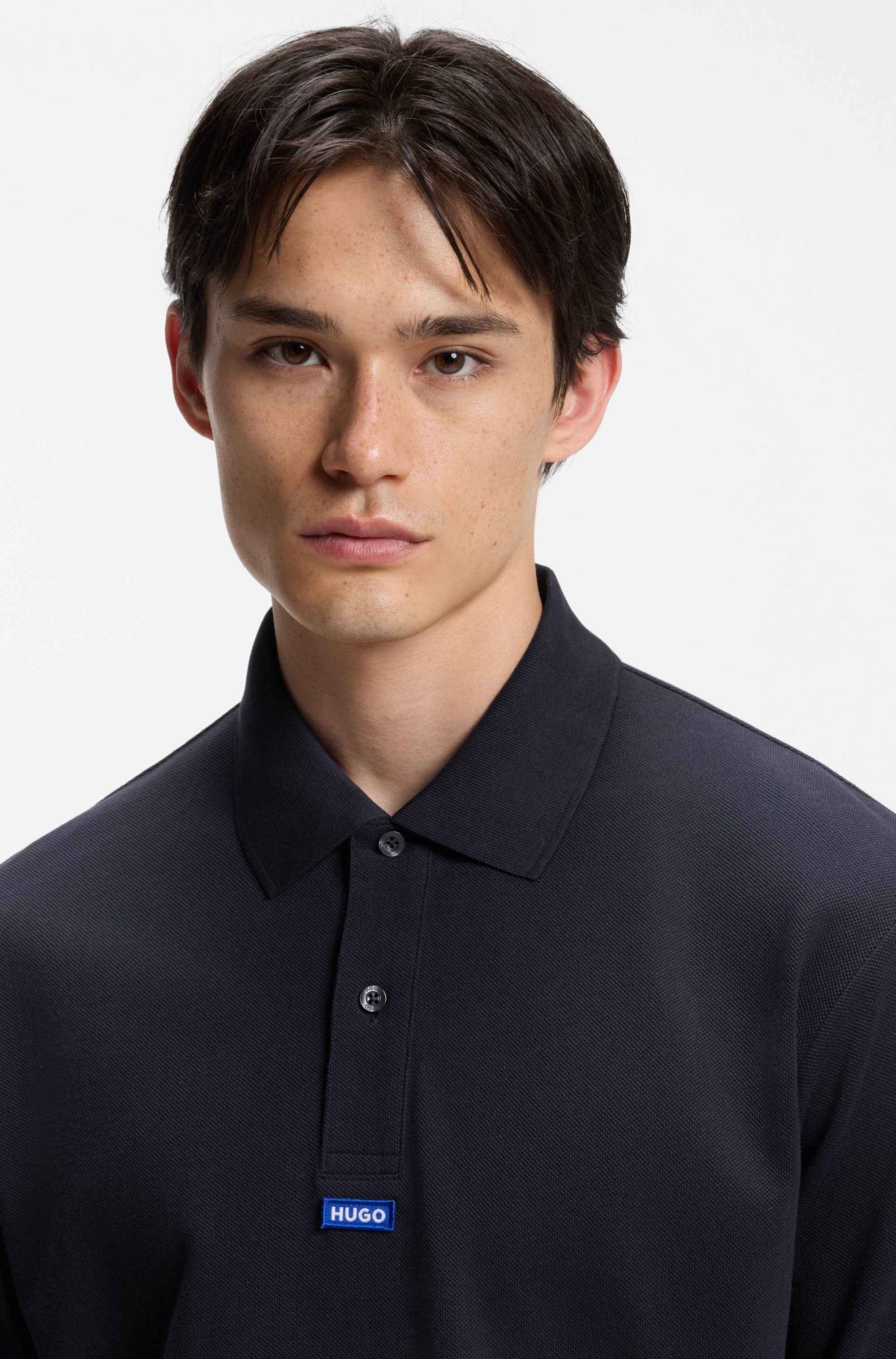 HUGO Poloshirt Nolitos Polokragen, Loose Fit, reine Baumwolle