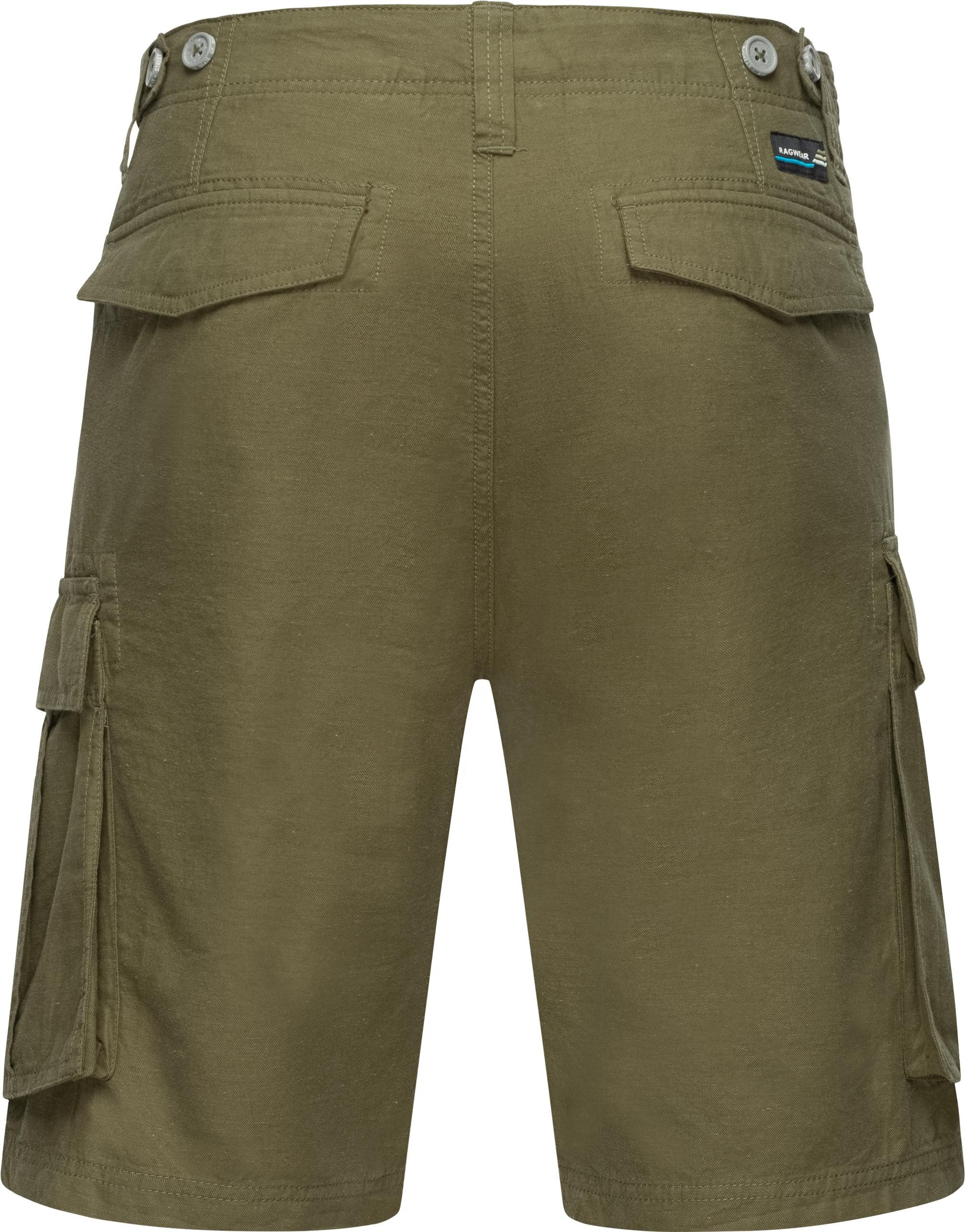Ragwear Shorts Merly Linen (1-tlg) Kurze Leinenhose in Cargo-Optik