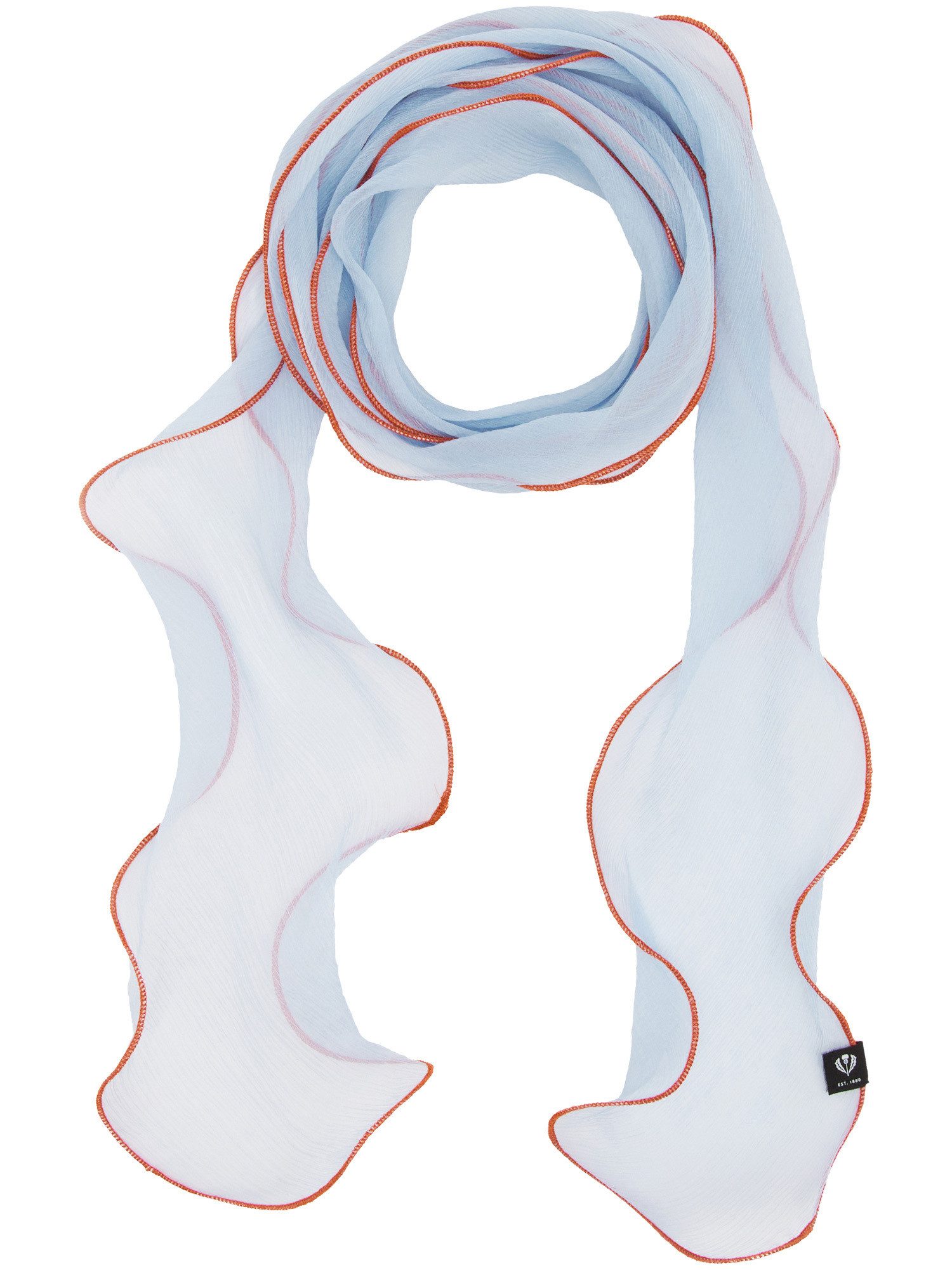 Fraas Modeschal Transparenter Twilly Seidenschal mit Saum in Kontrastfarbe