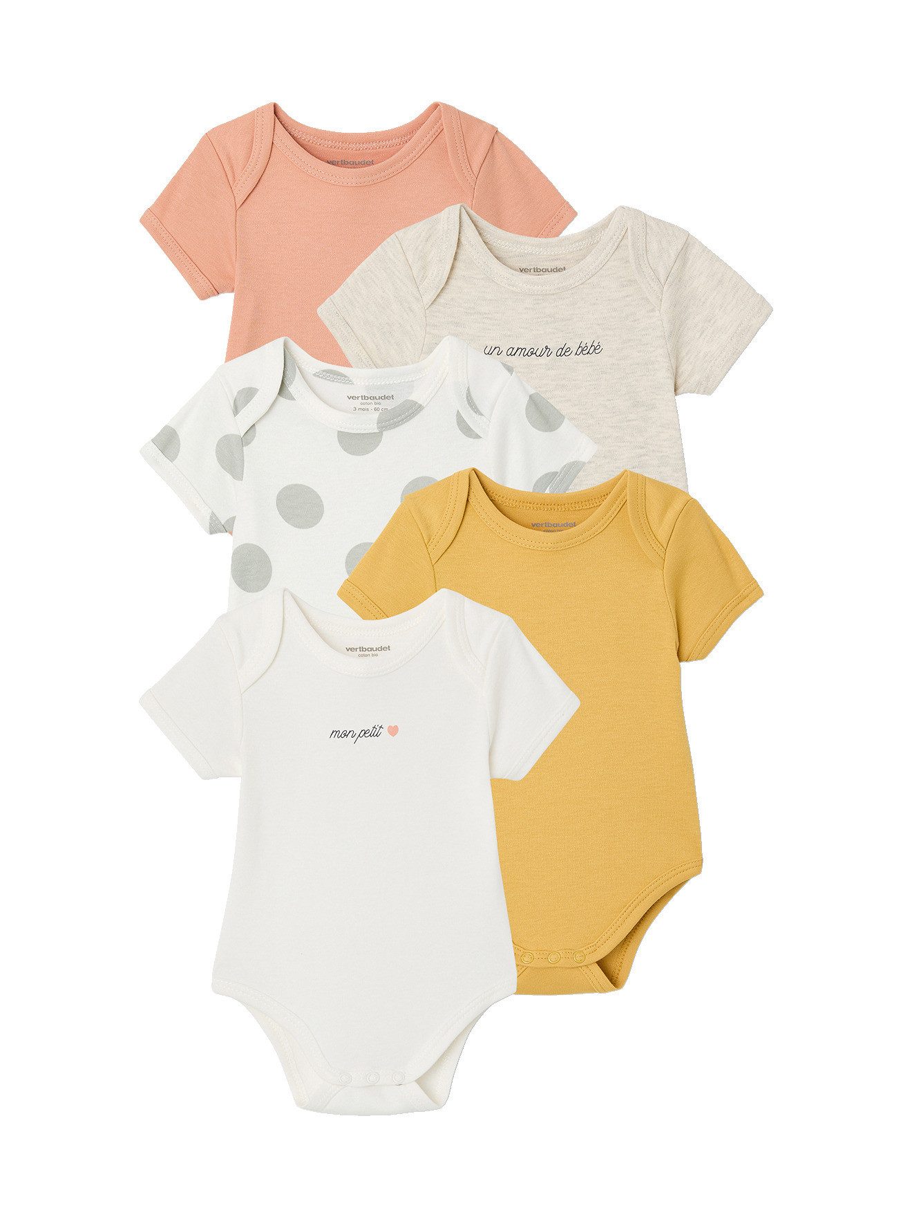 Body Baby Kurzarm-Bodys, Bio-Baumwolle, Schlupfform