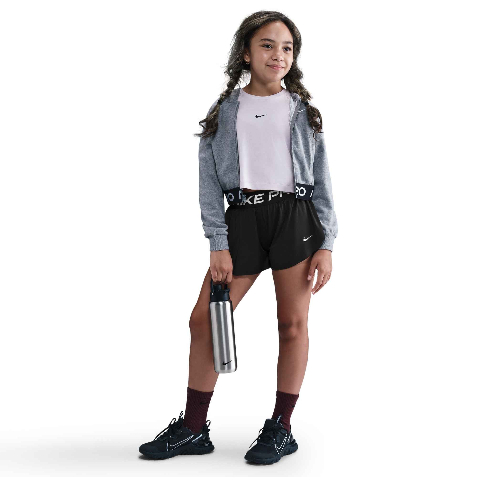 Nike Shorts Nike Pro Big Kids' (Girls) Dri-FIT 2-in-1 Shorts 2-in-1-Design, für Kinder geeignet, aus Polyester und Elasthan