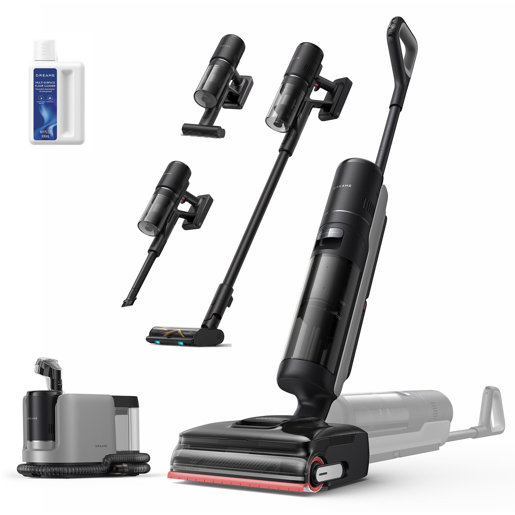 Dreame Nass-Trocken-Sauger H15 Mix, 400 W, beutellos, 7-in-1 Gerät, 23.000Pa Saugkraft, KI-gesteuerter Hebearm, 180°-Neigung