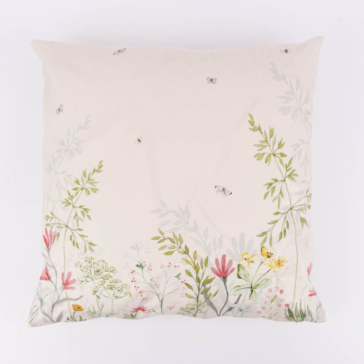 Clayre & Eef Dekokissen Kissenhülle Blumenwiese Samtoptik cremeweiß bunt 45x45cm Clayre & Eef