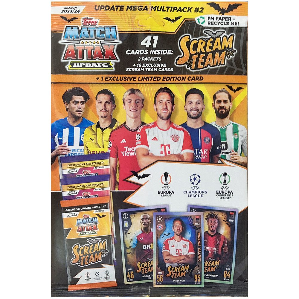 Topps Sammelkarte Champions League 2023/24 1 Update Mega Multipack #2 SCREAM TEAM