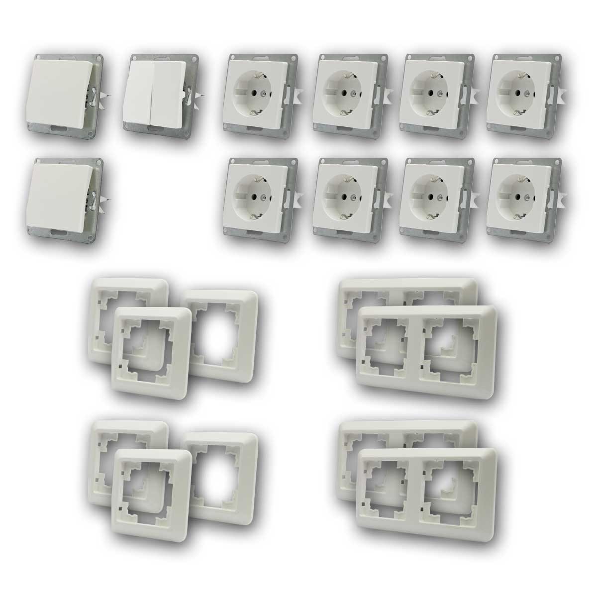 McPower Unterputz-Steckdose CUP Set "Standard plus", 21-teilig, weiß