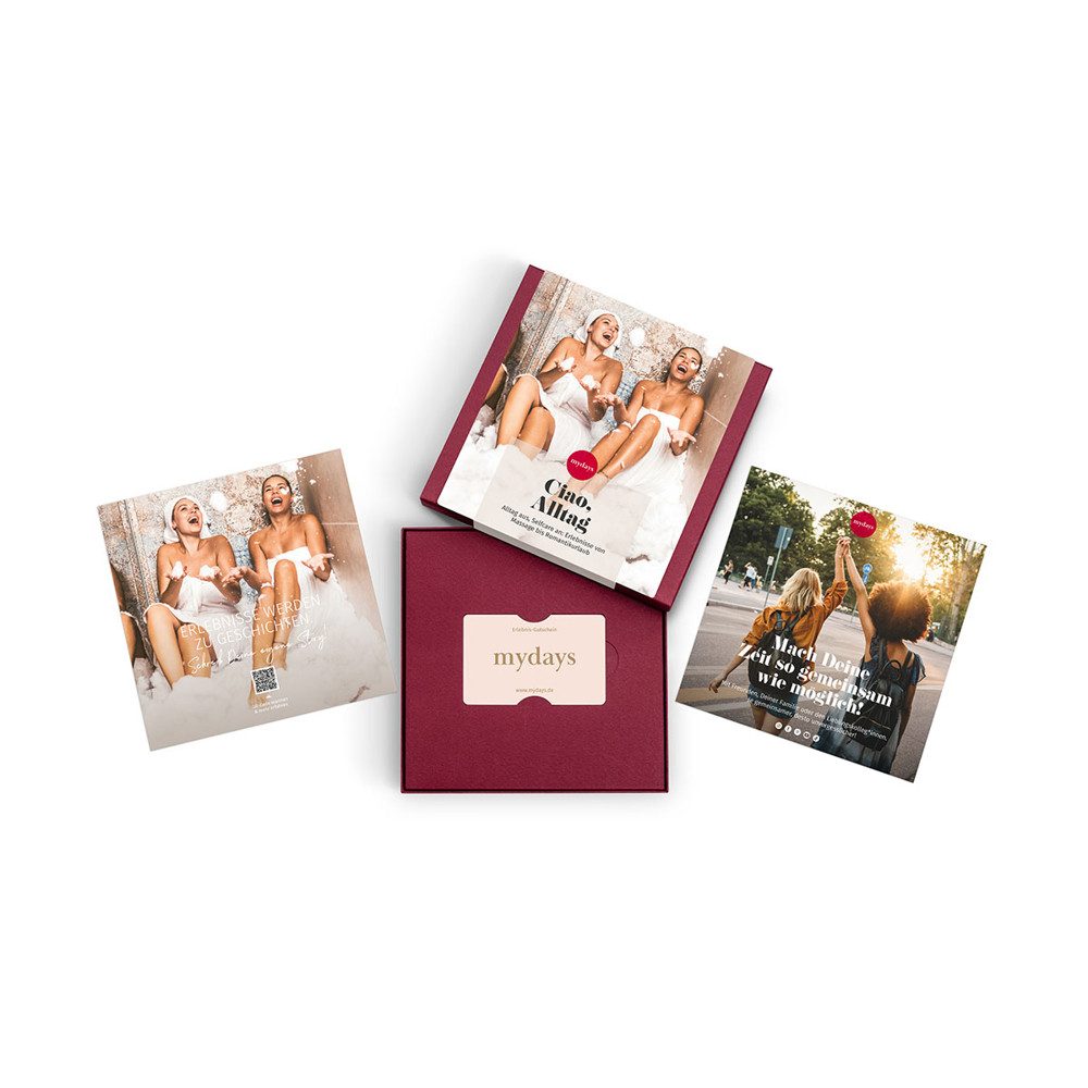 mydays Erlebnisgutschein Geschenkbox Für Frauen, Der Erlebnismix fuer die perfekte Auszeit jeder Alltagsheldin