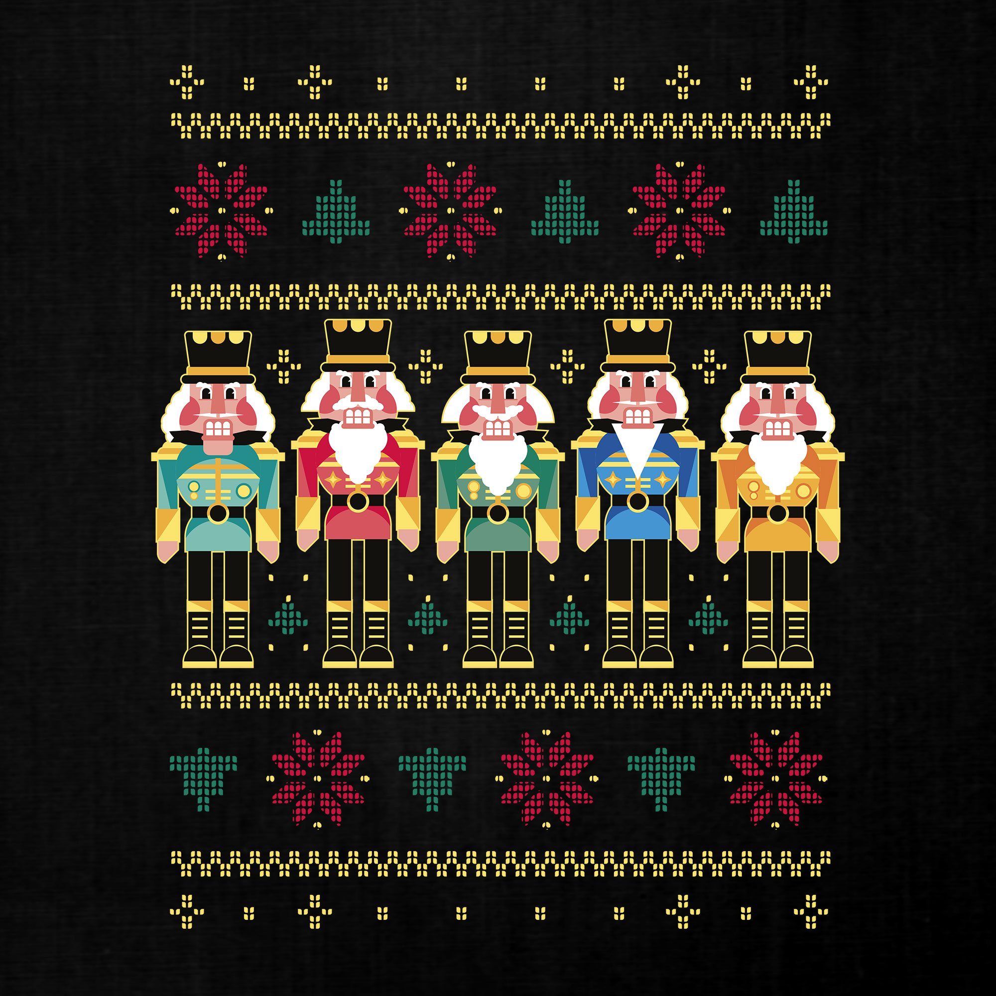 Quattro Formatee Kurzarmshirt Der Nussknacker Ugly Christmas Sweater Stil Herren (1-tlg)