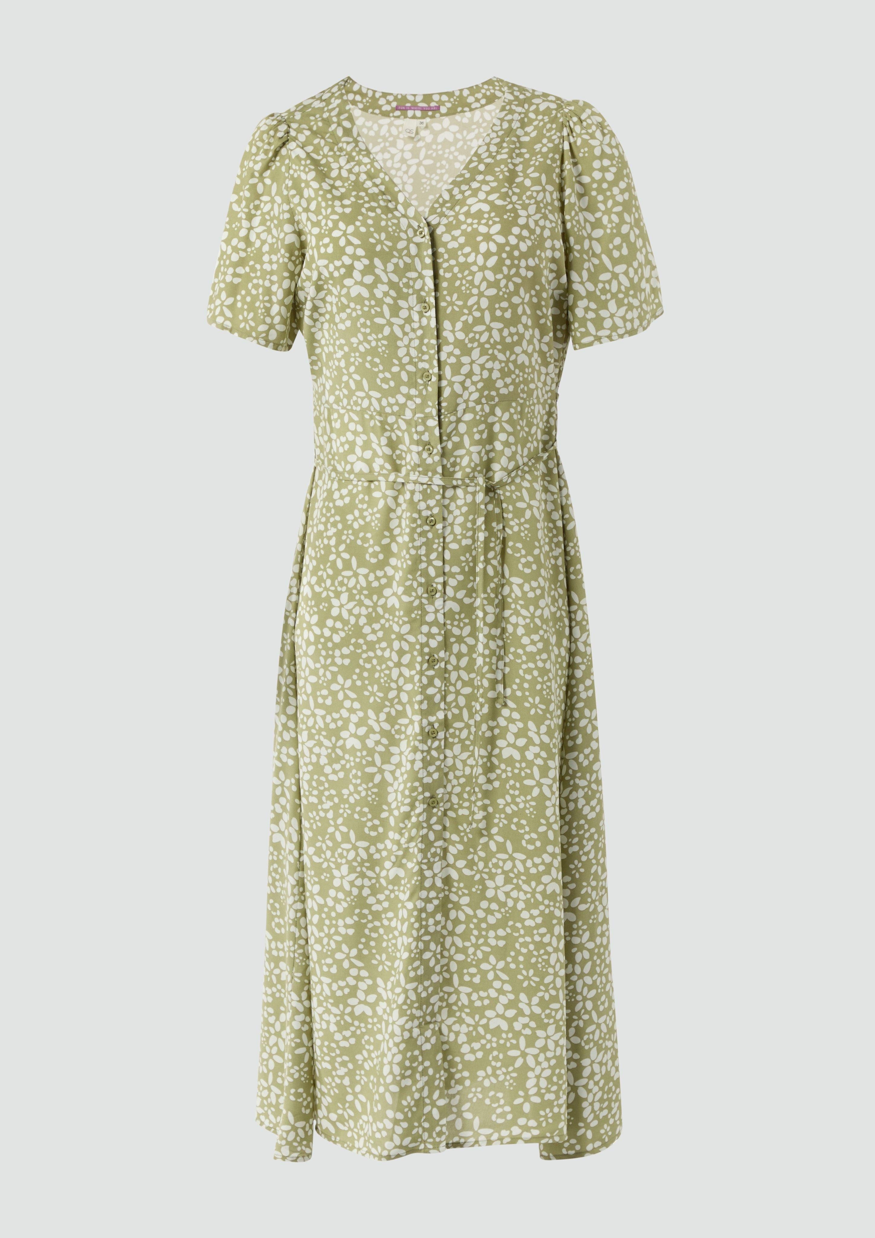 Maxikleid Antailliertes Viskosekleid mit All-over-Print
