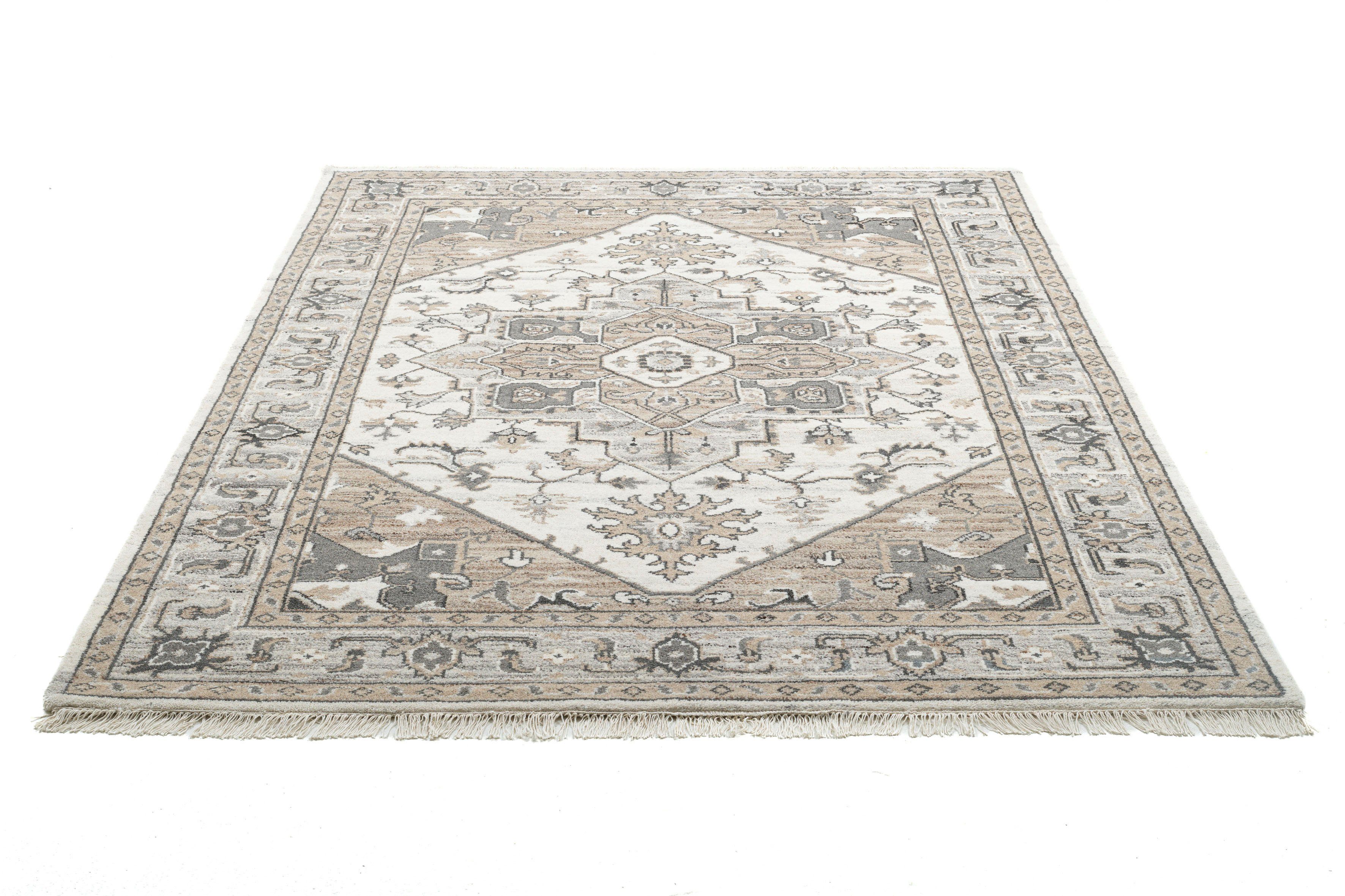 THEKO Wollteppich Versian 877, rechteckig, Höhe: 10 mm, handgeknüpft, reine Wolle, orientalisches Design