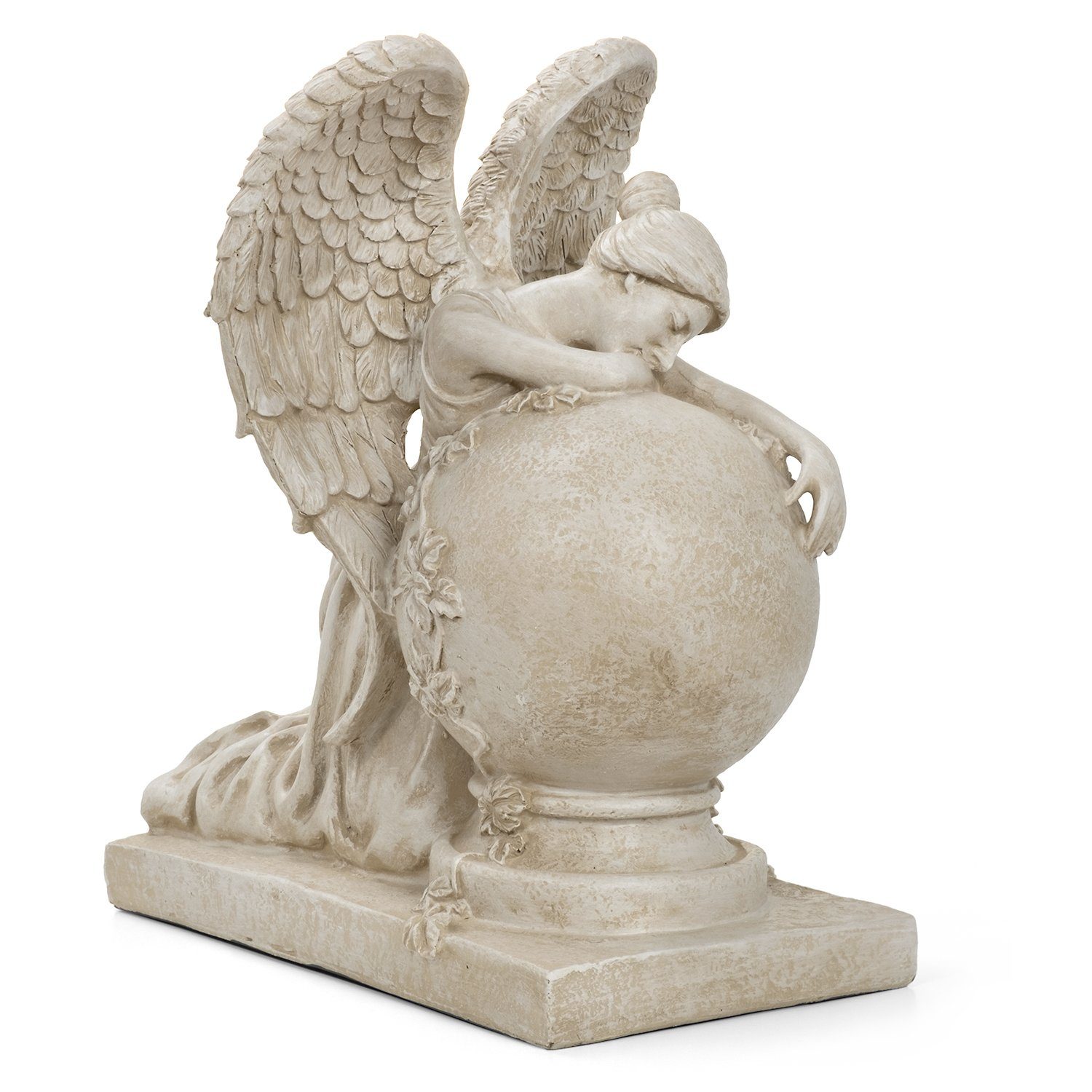 Engel auf Kugel Garten Figur Skulptur Figuren Statue Deko Statuen Neu Dekoration 