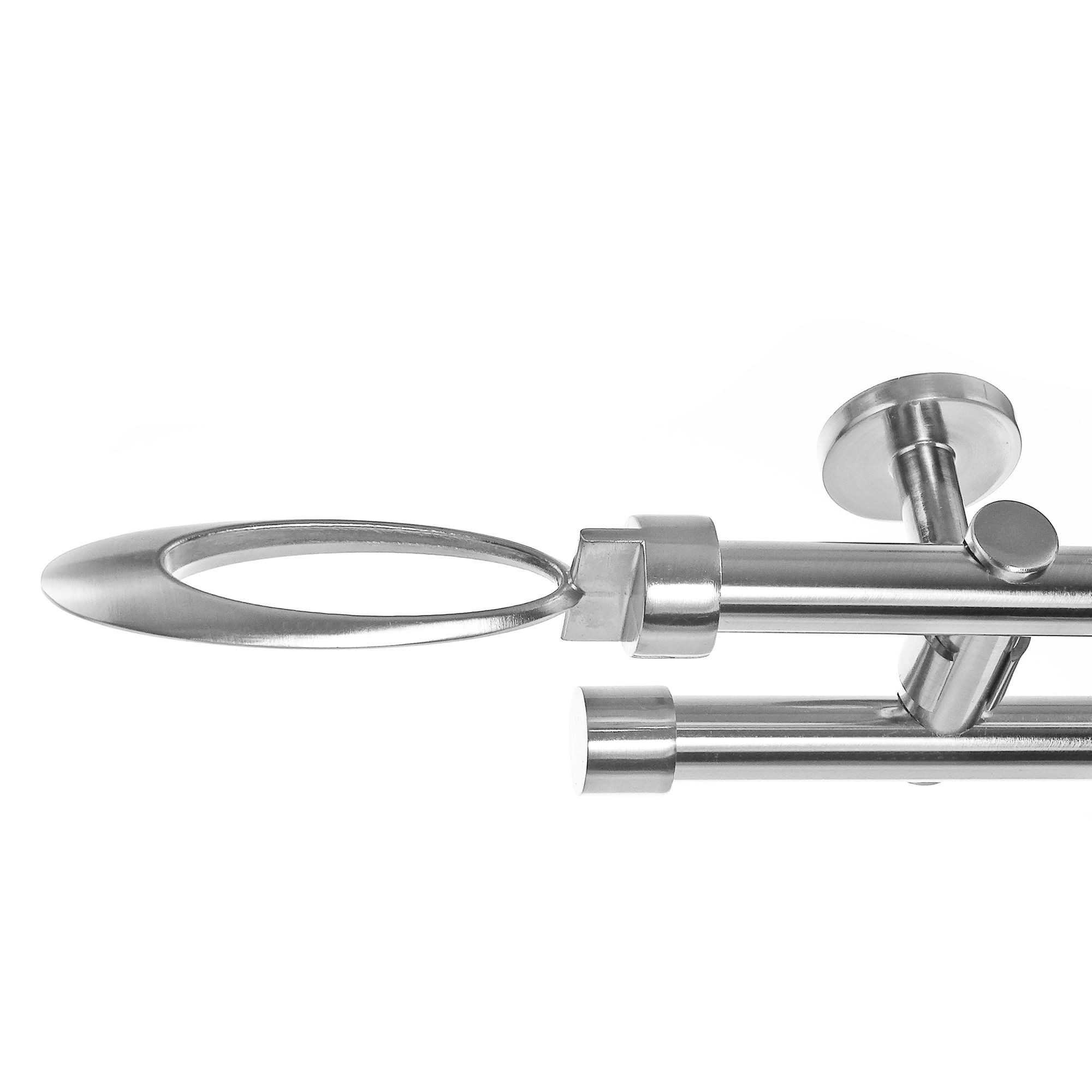 BASIT Gardinenstange Edelstahloptik 20mm mit Wandträgern günstig online kaufen
