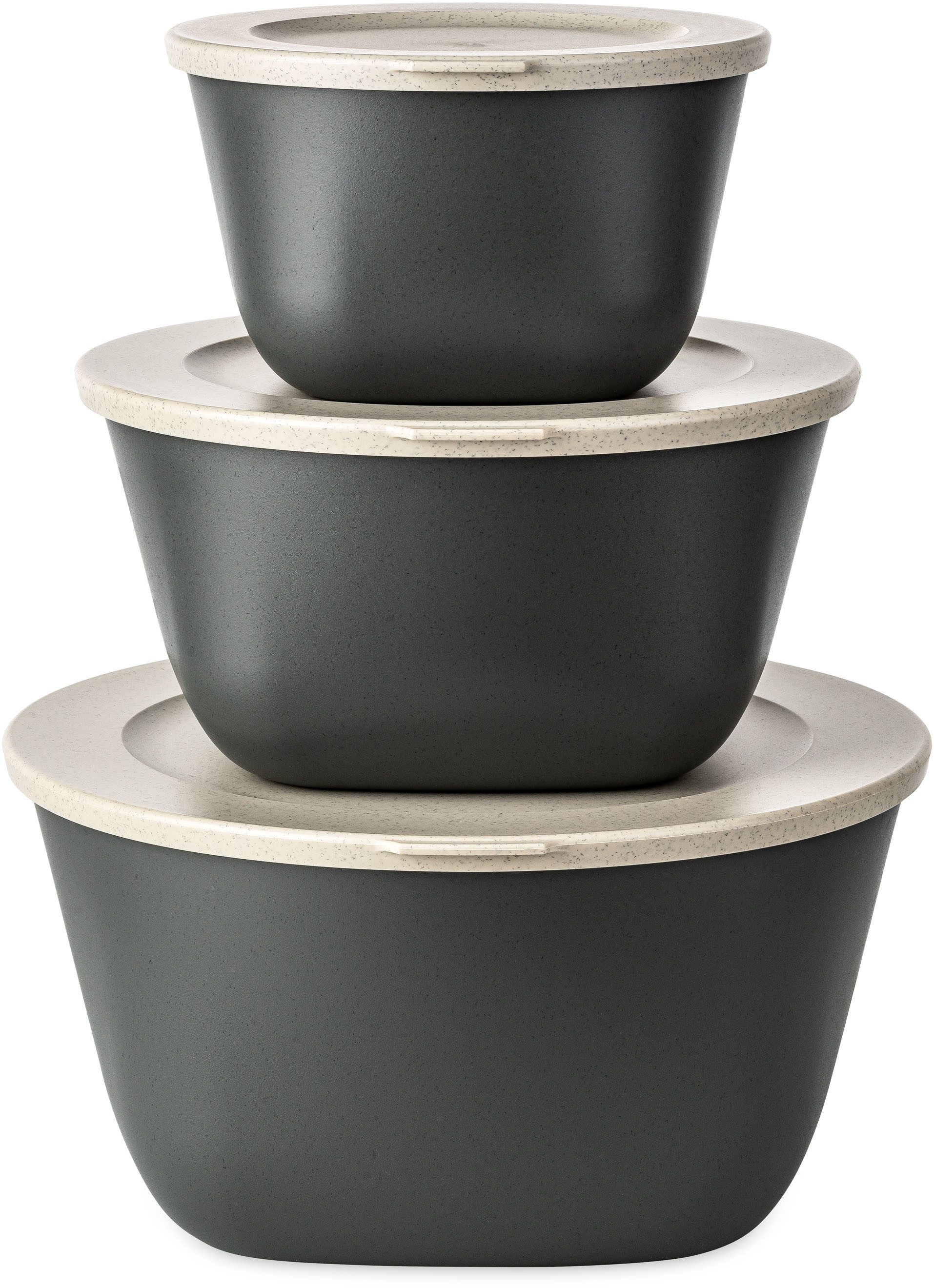 KOZIOL Aufbewahrungsschüssel CONNECT BOX SET STOCKHOLM, Kunststoff, (3-tlg., 1 Box 1 L, 1 Box 2 L, 1 Box 4 L), (1 + 2 + 4 L), melaminfrei, CO² neutrale Produktion