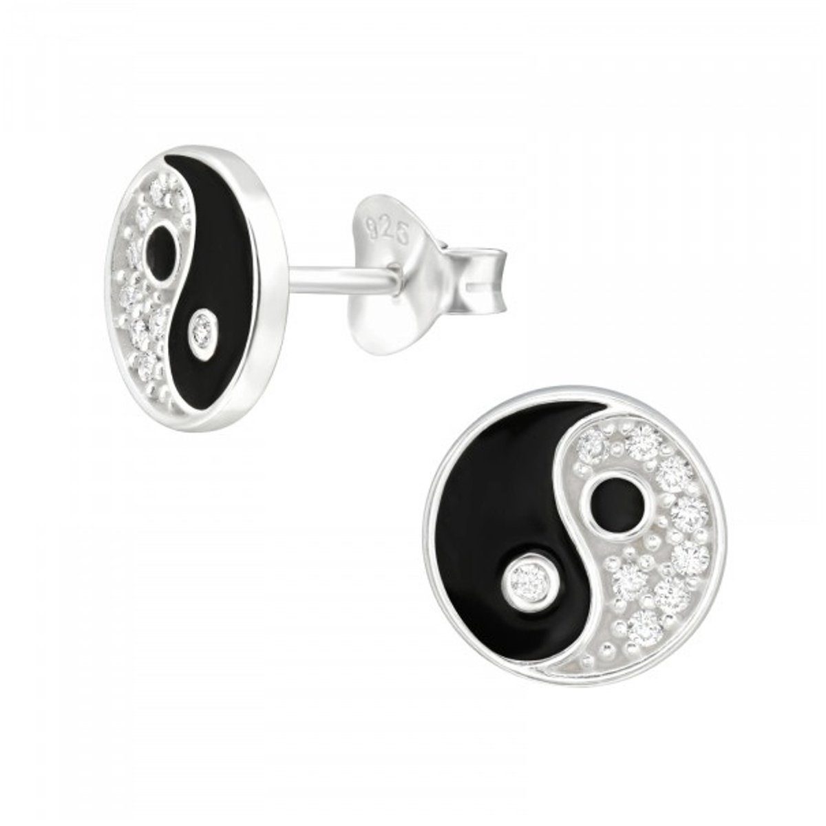 ALEXANDER YORK Paar Ohrstecker YIN YANG, 2-tlg., 925 Sterling Silber