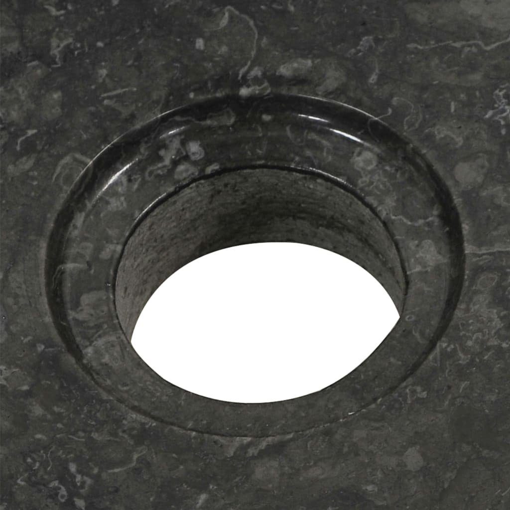 (1-St) mit vidaXL Badezimmerspiegelschrank Waschtisch Waschbecken Marmor Massivholz Schwarz Teak
