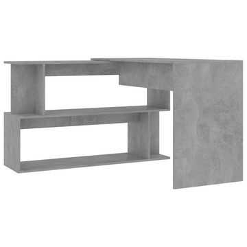 furnicato Schreibtisch Eckschreibtisch Betongrau 200x50x76 cm Holzwerkstoff