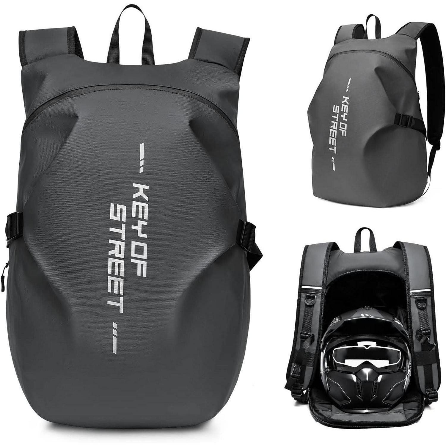 LuxusKollektion Reiserucksack Motorradrucksack Herren wasserdichter Helmrucksack Laptoptasche Grau