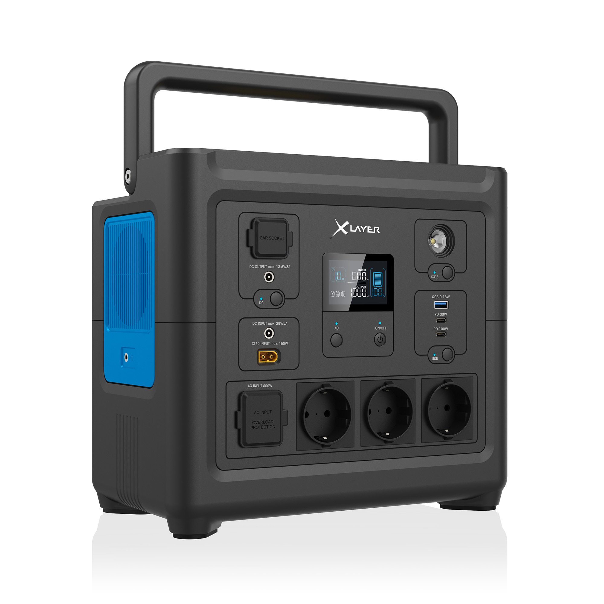 Powerstation 1000W/835Wh tragbar Stromgenerator Mobil Stromversorgung Powerstation