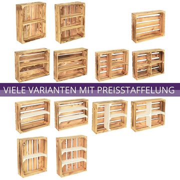 CHICCIE Holzkiste Holzregal 50x40x15cm - hell geflammt 2x langes Regal (1 St)