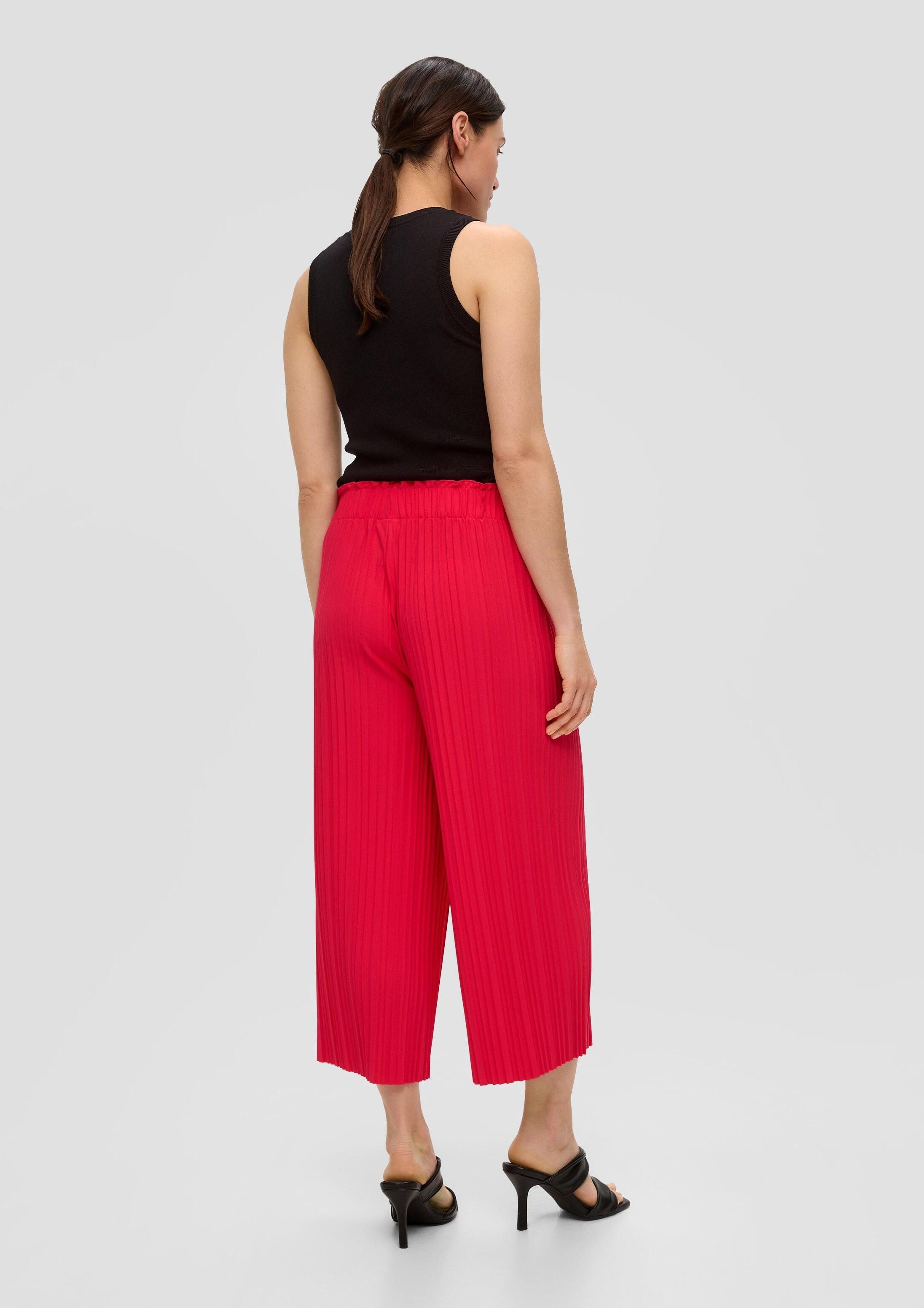 s.Oliver Culotte Hose Culotte mit Plisséefalten