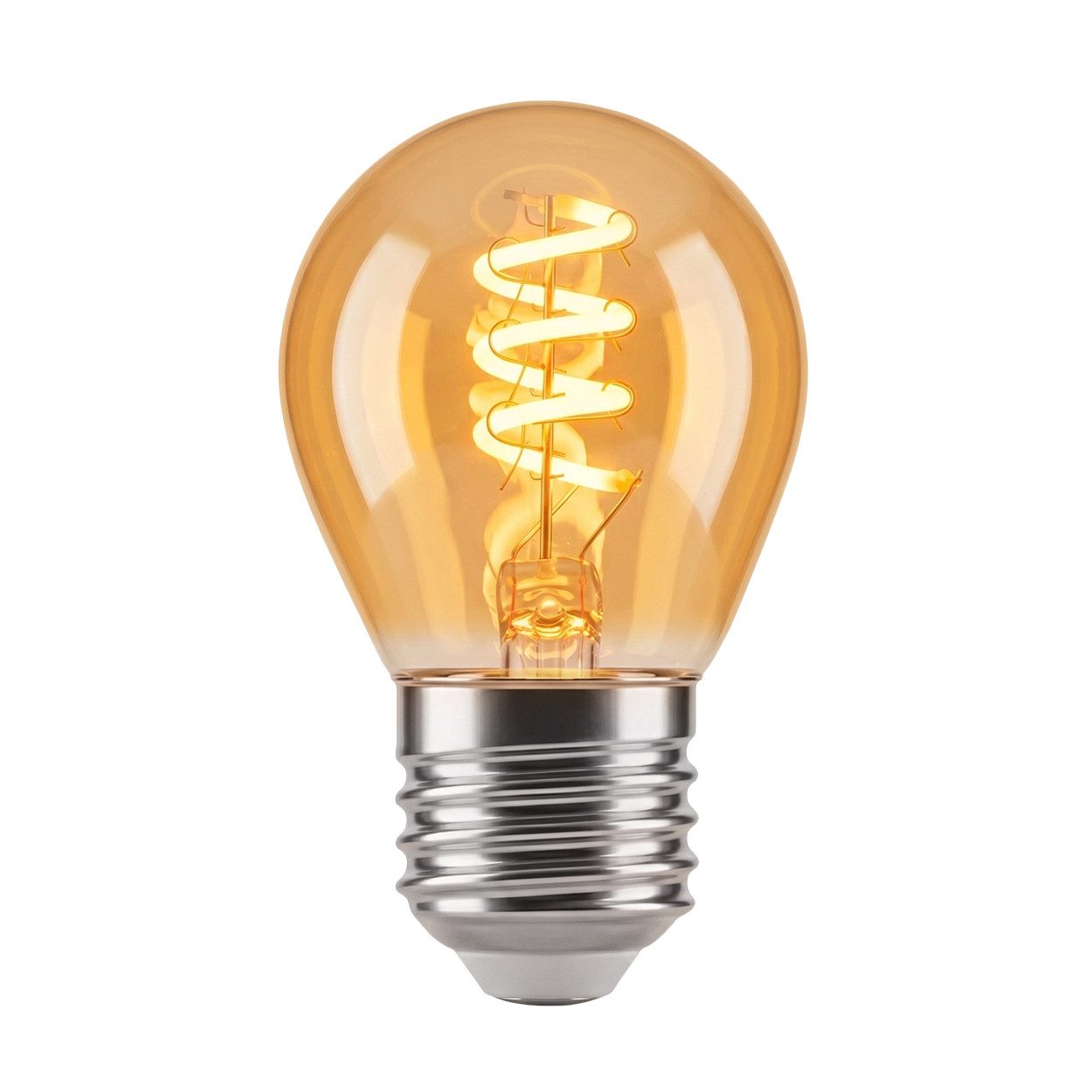 hofstein LED-Leuchtmittel 10er Set Glühbirne Extra Warmweiß dimmbar 4 Watt, E27, 2200 Kelvin, 220 Lumen, Kerze, Filament Spirale, Amber