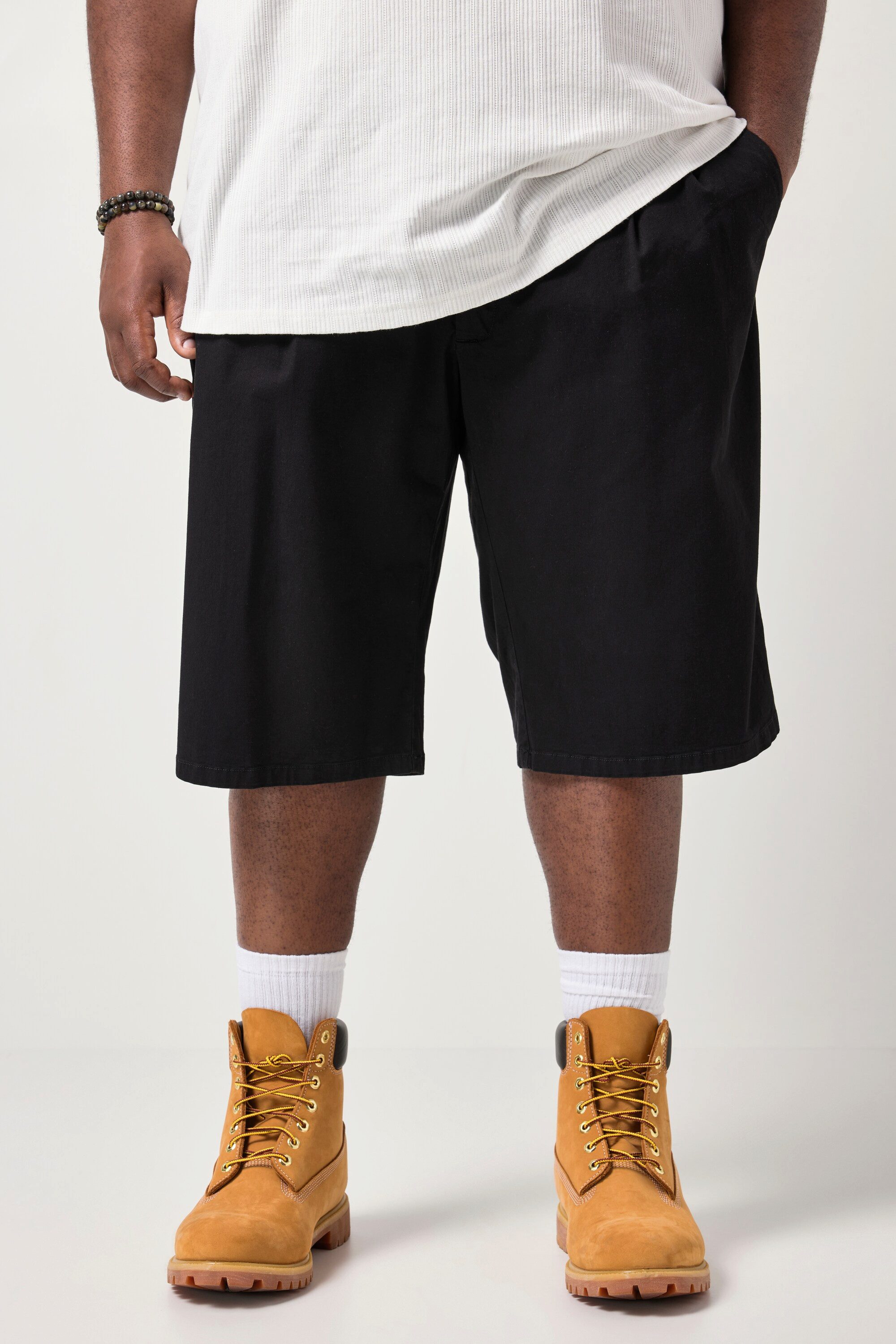 STHUGE Chinohose Bermuda extra weiter Baggy Fit Twill 5-Pocket