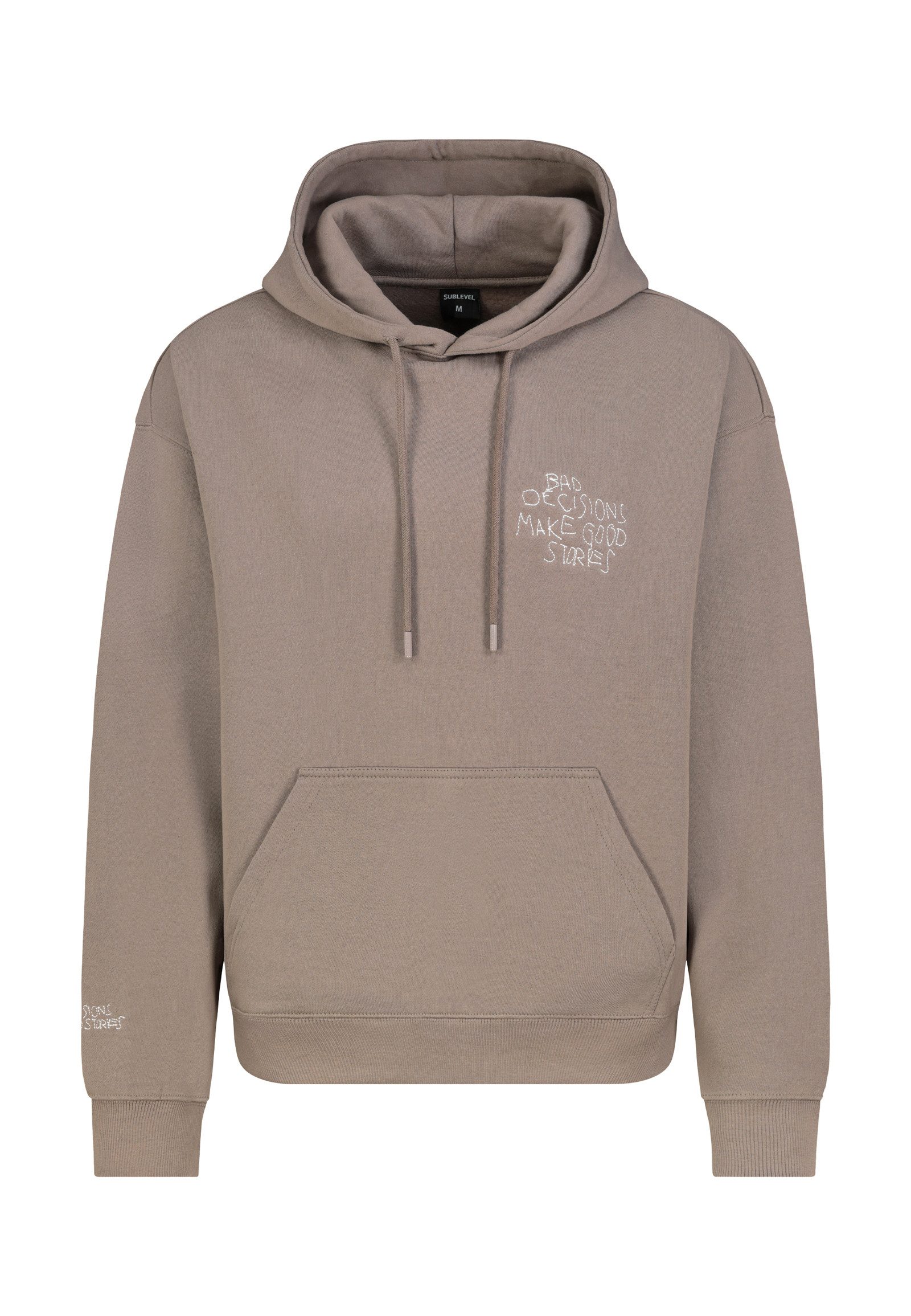 SUBLEVEL Hoodie Herren Kapuzenpullover mit Stickerei Sweater, Kapuzensweats günstig online kaufen