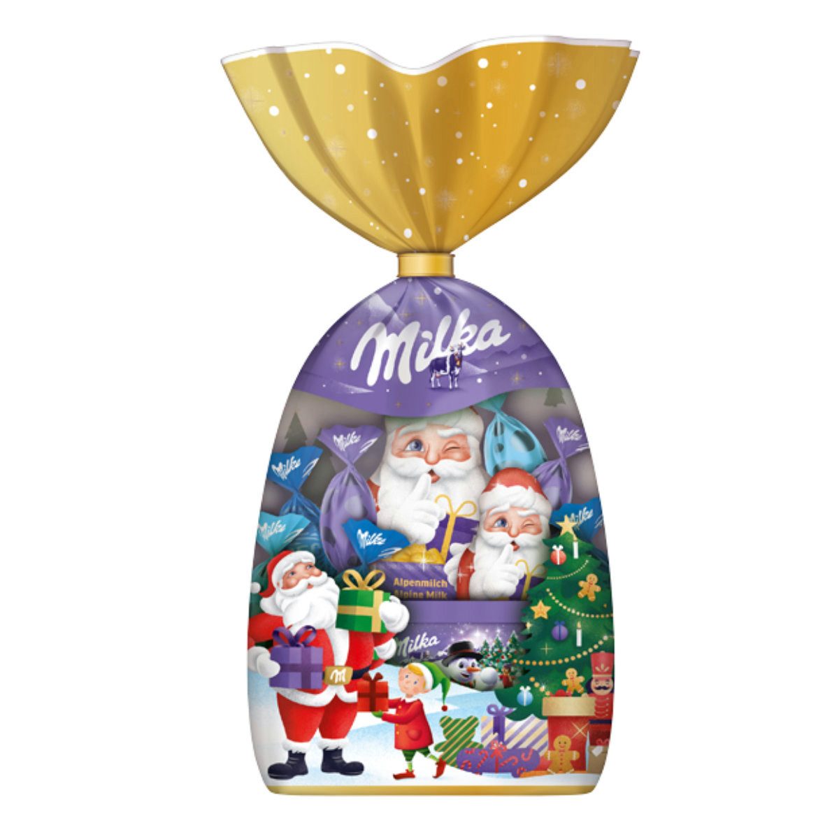MILKA Schokolade, Milka Weihnachtsmischung mit Alpenmilch Schokolade und Dragees 224g