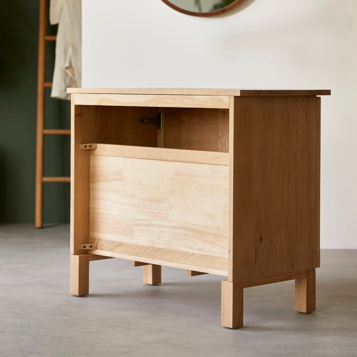 Tikamoon Waschtisch Waschbeckenunterschrank aus Eichenholz 85 Soho