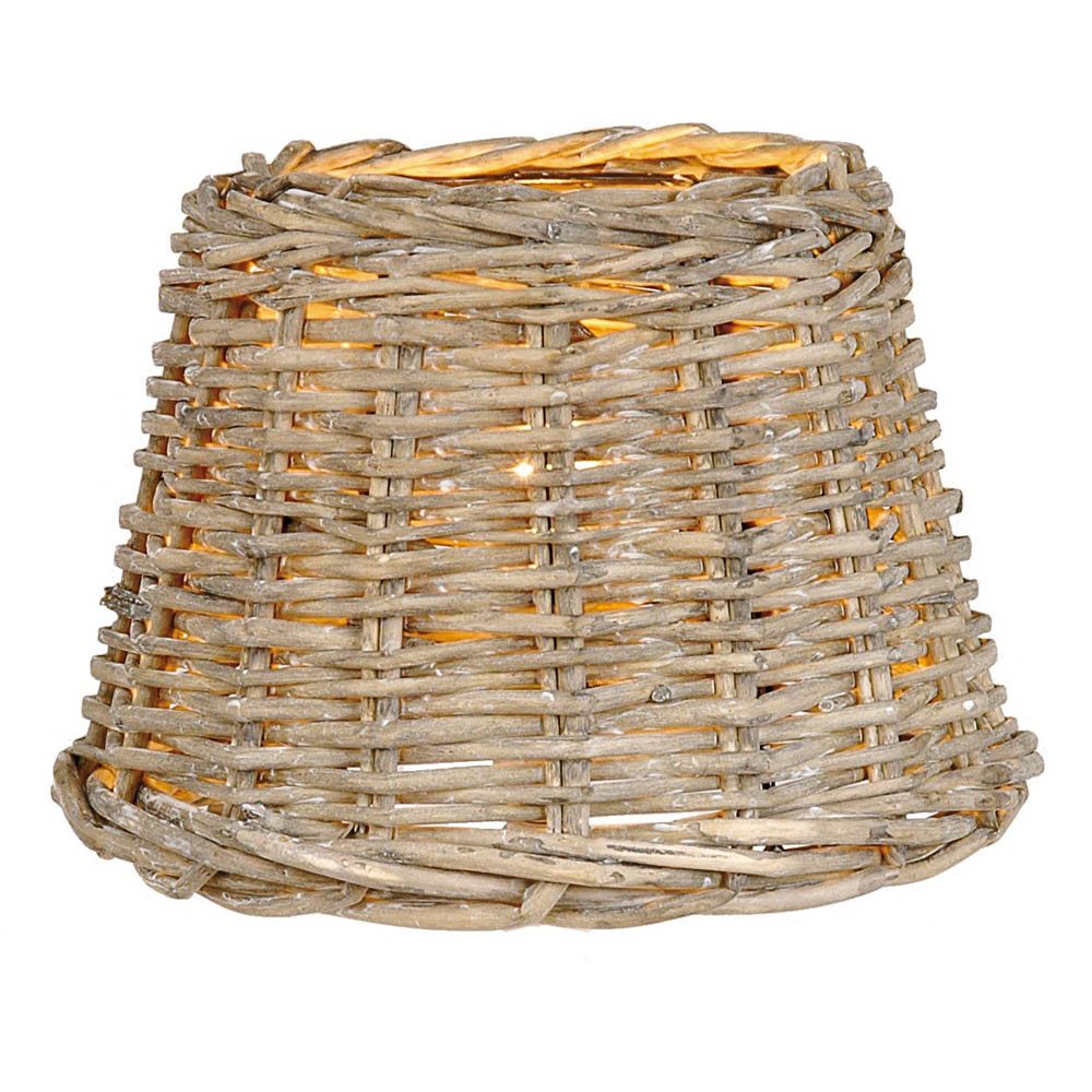 Clayre & Eef Lampenschirm Rattanlampenschirm COUNTRY Lampenschirm Rattan beige grau Coastal Farm