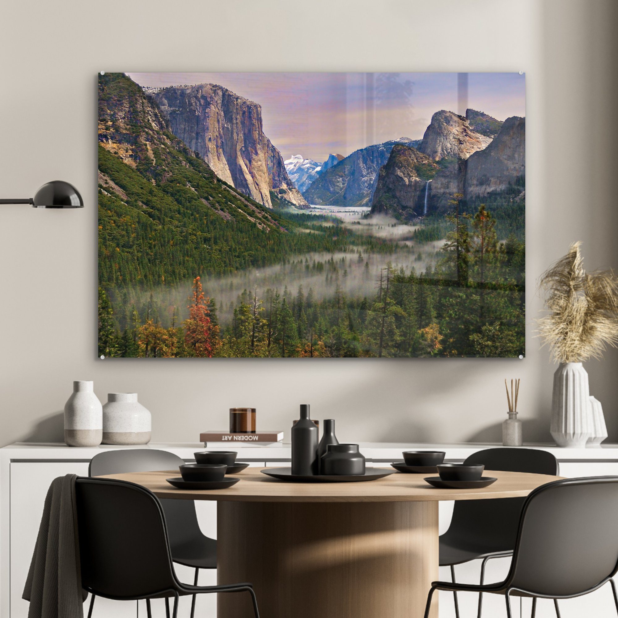Die Acrylglasbilder & Dämmerung Schlafzimmer (1 Wohnzimmer MuchoWow Yosemite-Nationalpark, im St), Acrylglasbild