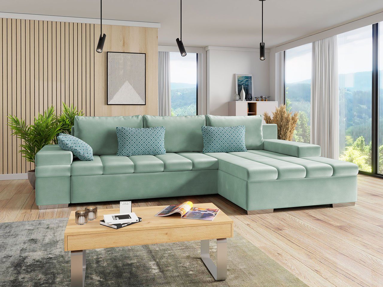 MIRJAN24 Ecksofa Bangkok, mit Schlaffunktion, Bettkasten L-Form Eckcouch, und Moderne Couch