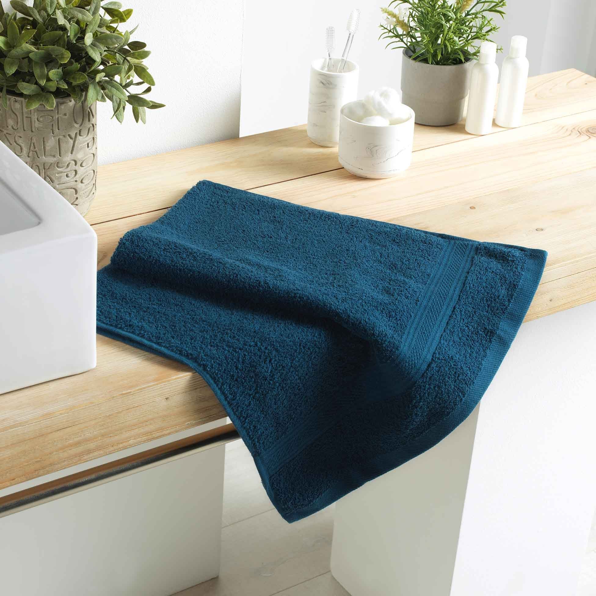 Frottee Handtuch dynamic24 50x90cm, Handtuch Blau Gästehandtuch 100% 50x90cm Baumwolle Handtücher Handtuch