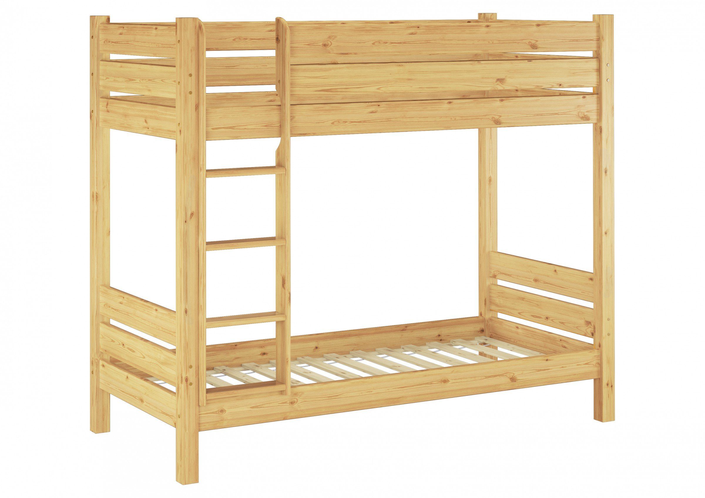 ERST-HOLZ Etagenbett Stabiles Kiefer-Stockbett Natur 100 x 220 Nische 100 2 günstig online kaufen