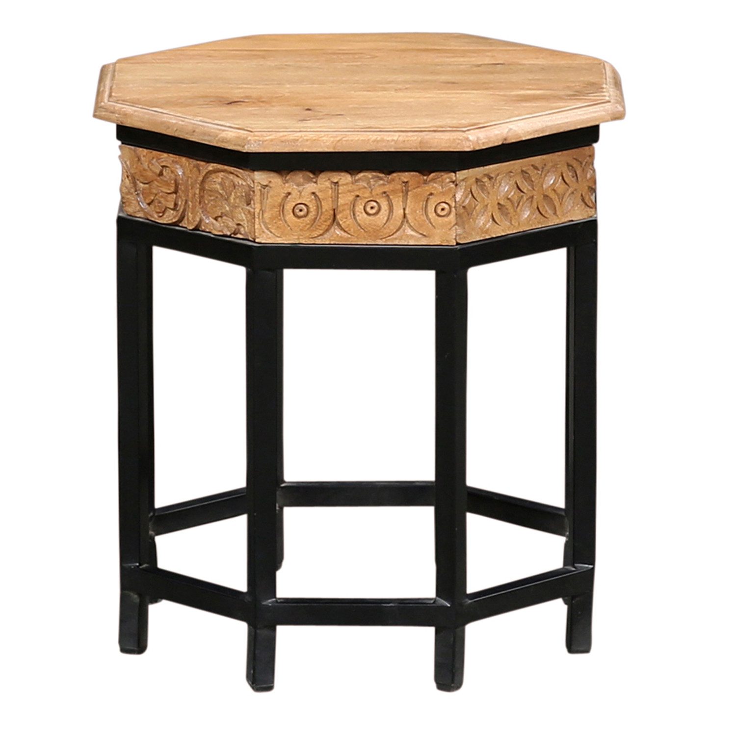 Marrakesch Orient & Mediterran Interior Beistelltisch Achmedina Beistelltisch aus Metall & Mangoholz massiv, 48x48 cm (1-St)