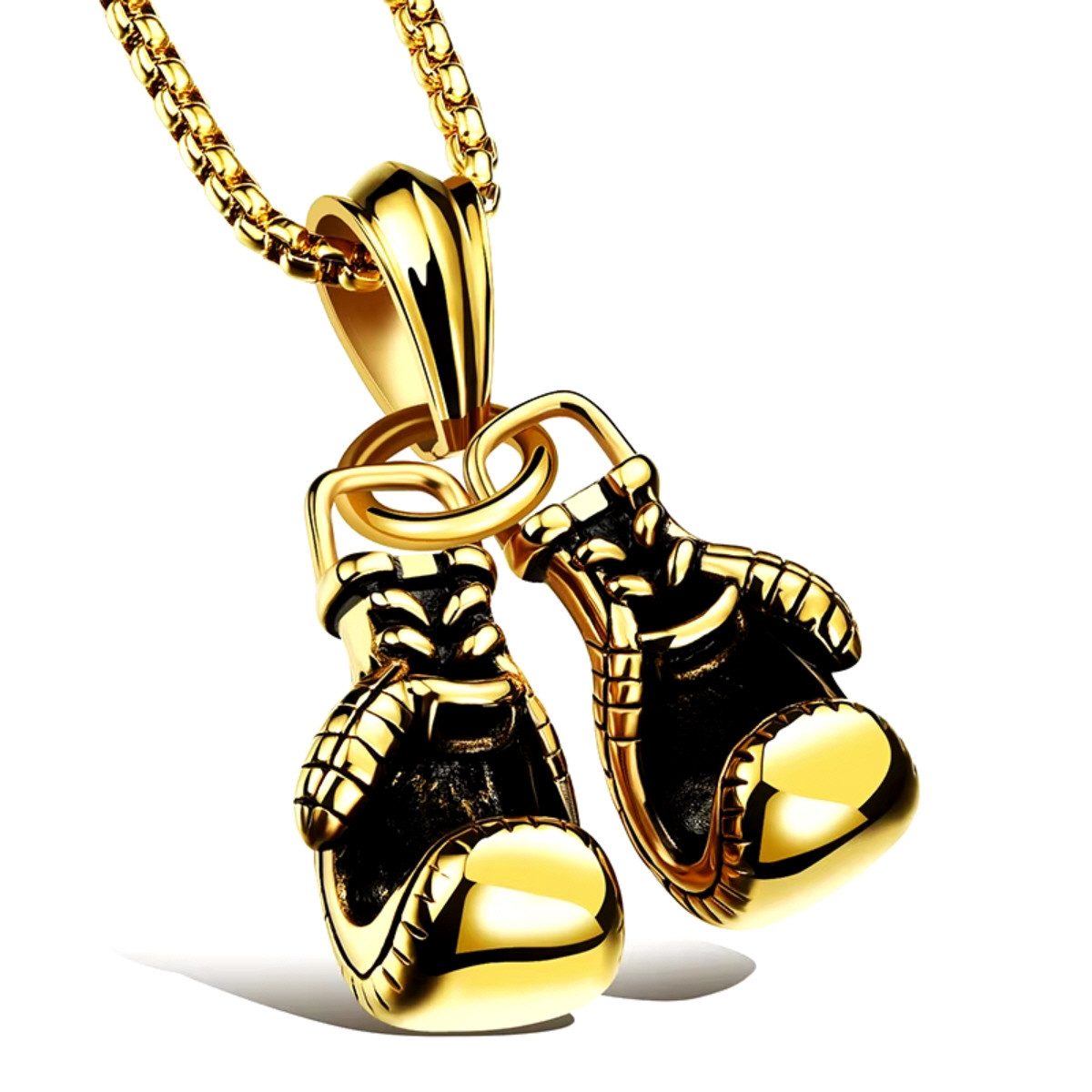 ELLAWIL Edelstahlketten-Set Halskette mit Boxhandschuh Anhänger Boxen Kampf günstig online kaufen